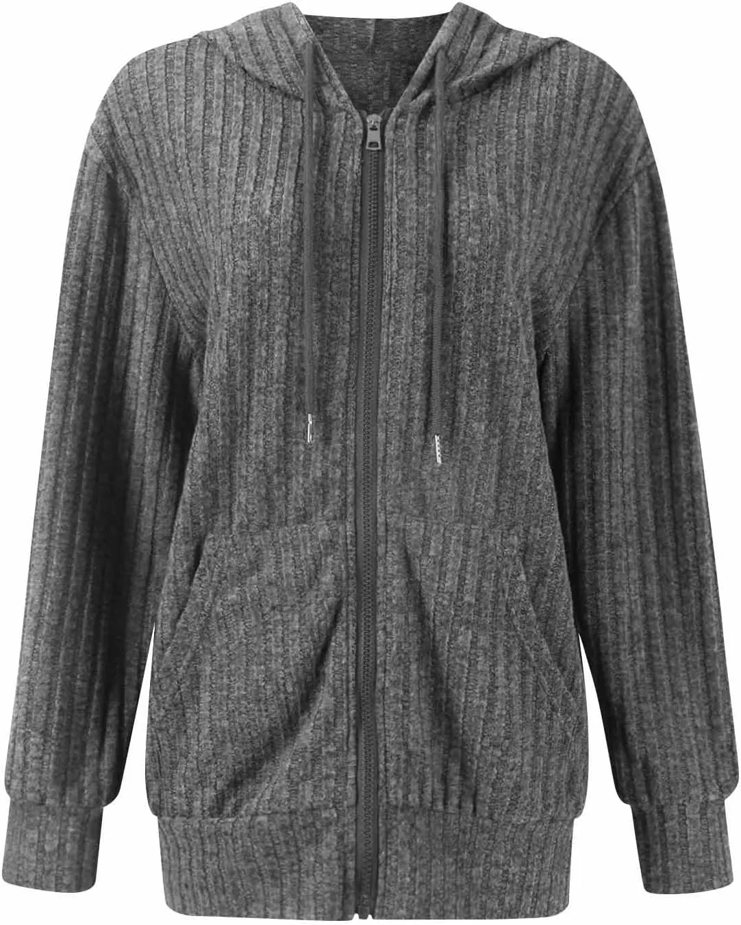 ADHOWBEW Womens Zip Up Hoodie Fashion Long Sleeve Casual Workout Lightweight Drawstring Sweatshirts