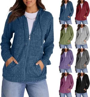 ADHOWBEW Womens Zip Up Hoodie Fashion Long Sleeve Casual Workout Lightweight Drawstring Sweatshirts