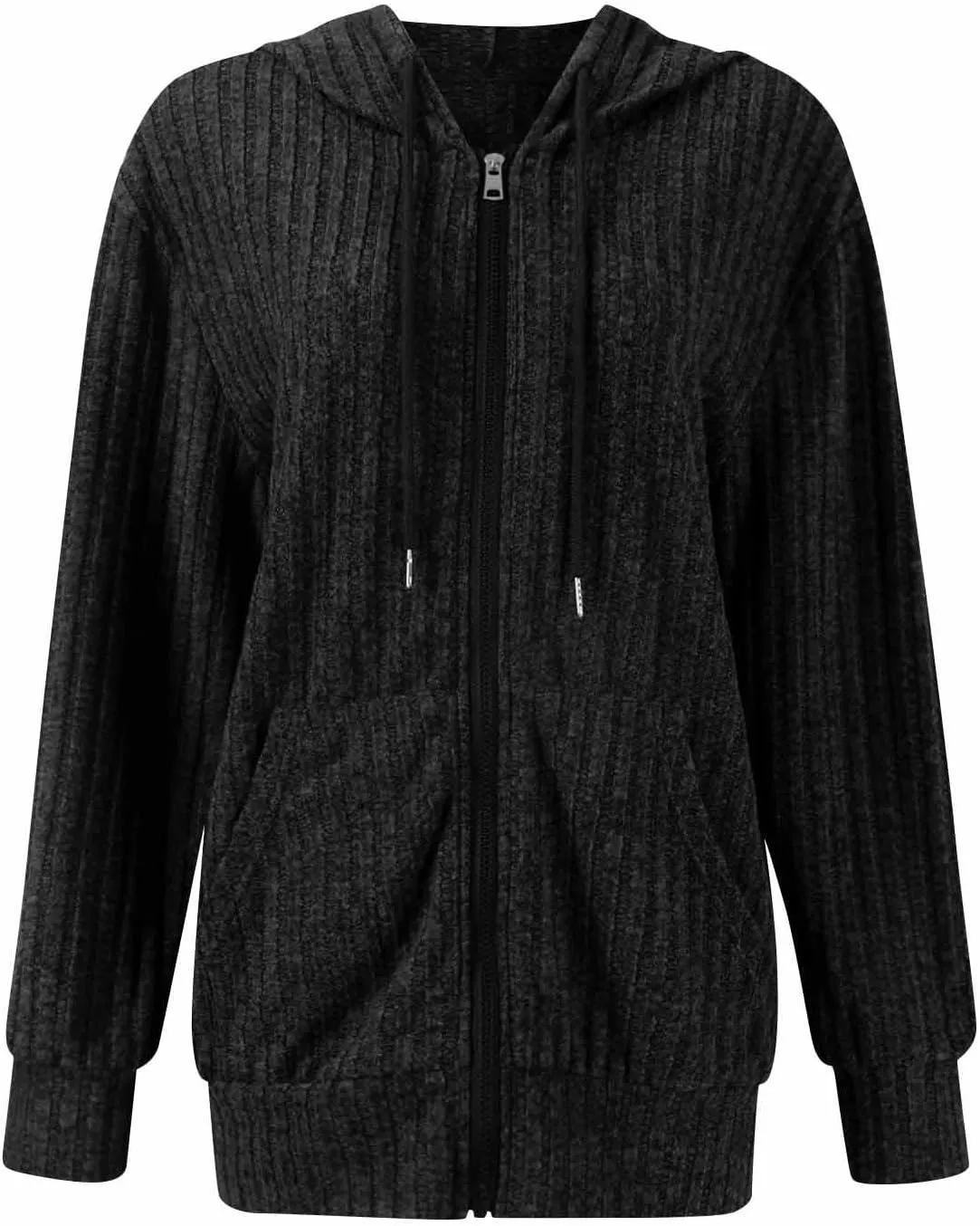 ADHOWBEW Womens Zip Up Hoodie Fashion Long Sleeve Casual Workout Lightweight Drawstring Sweatshirts