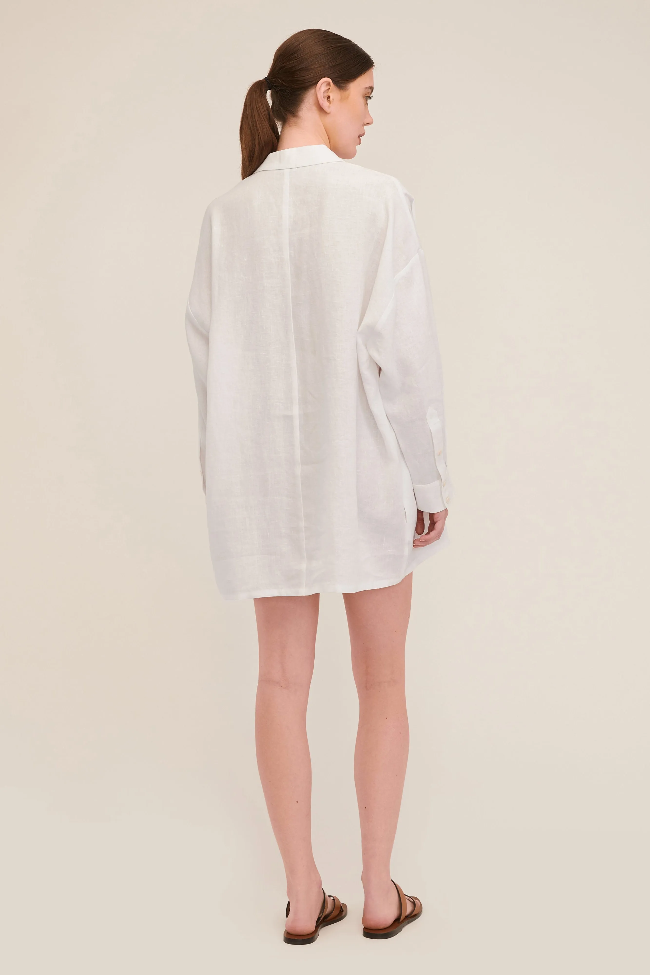 Amanda Blazer Linen Tunic in White