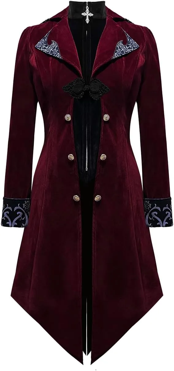 Apocrypha Men's Medieval Steampunk Tailcoat Victorian Gothic Jackets Frock Coat