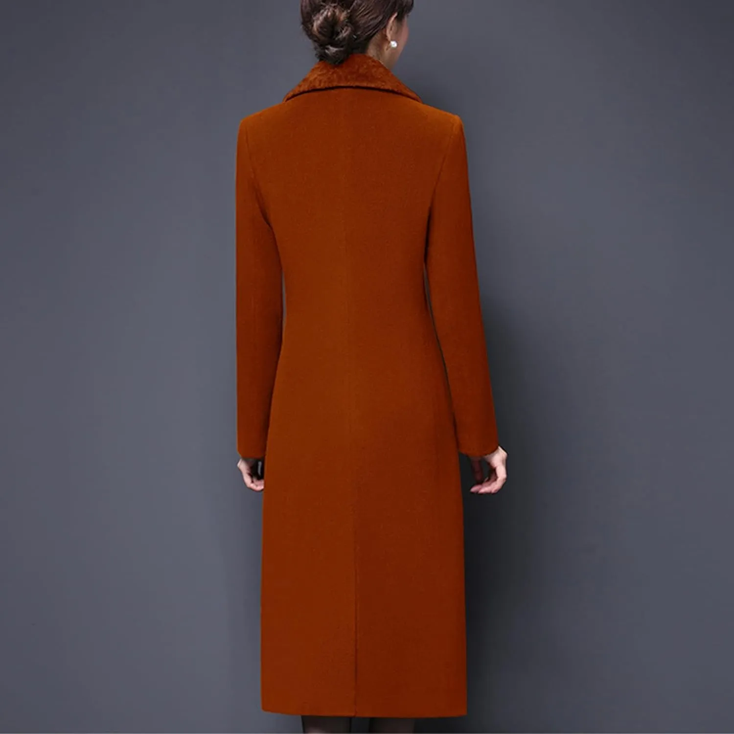 Aprsfn Women's Winter Wool Coats Double-breasted Notched Lapel Warm Jackets Midi Long Peacoat Long Sleeve Pea Coats