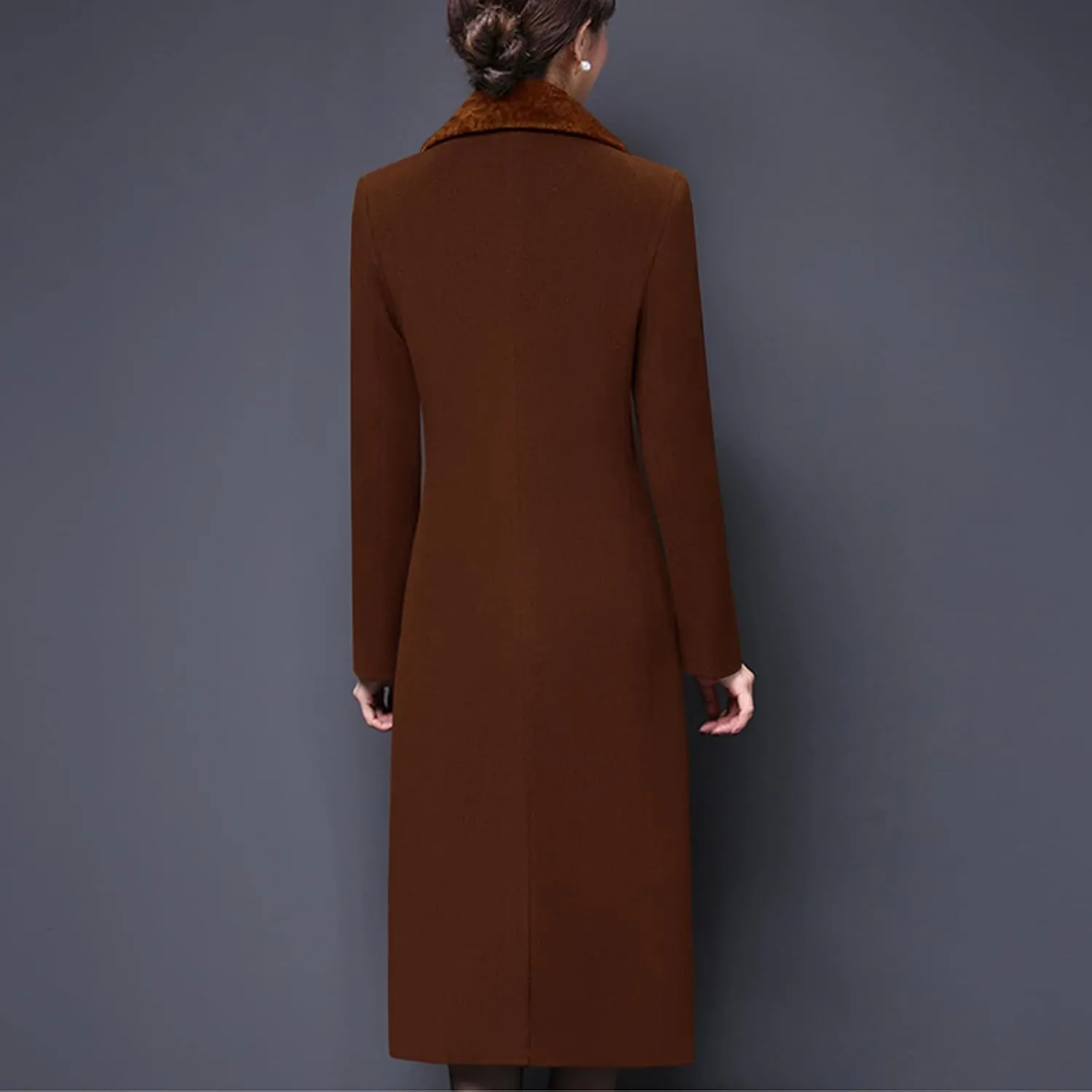 Aprsfn Women's Winter Wool Coats Double-breasted Notched Lapel Warm Jackets Midi Long Peacoat Long Sleeve Pea Coats