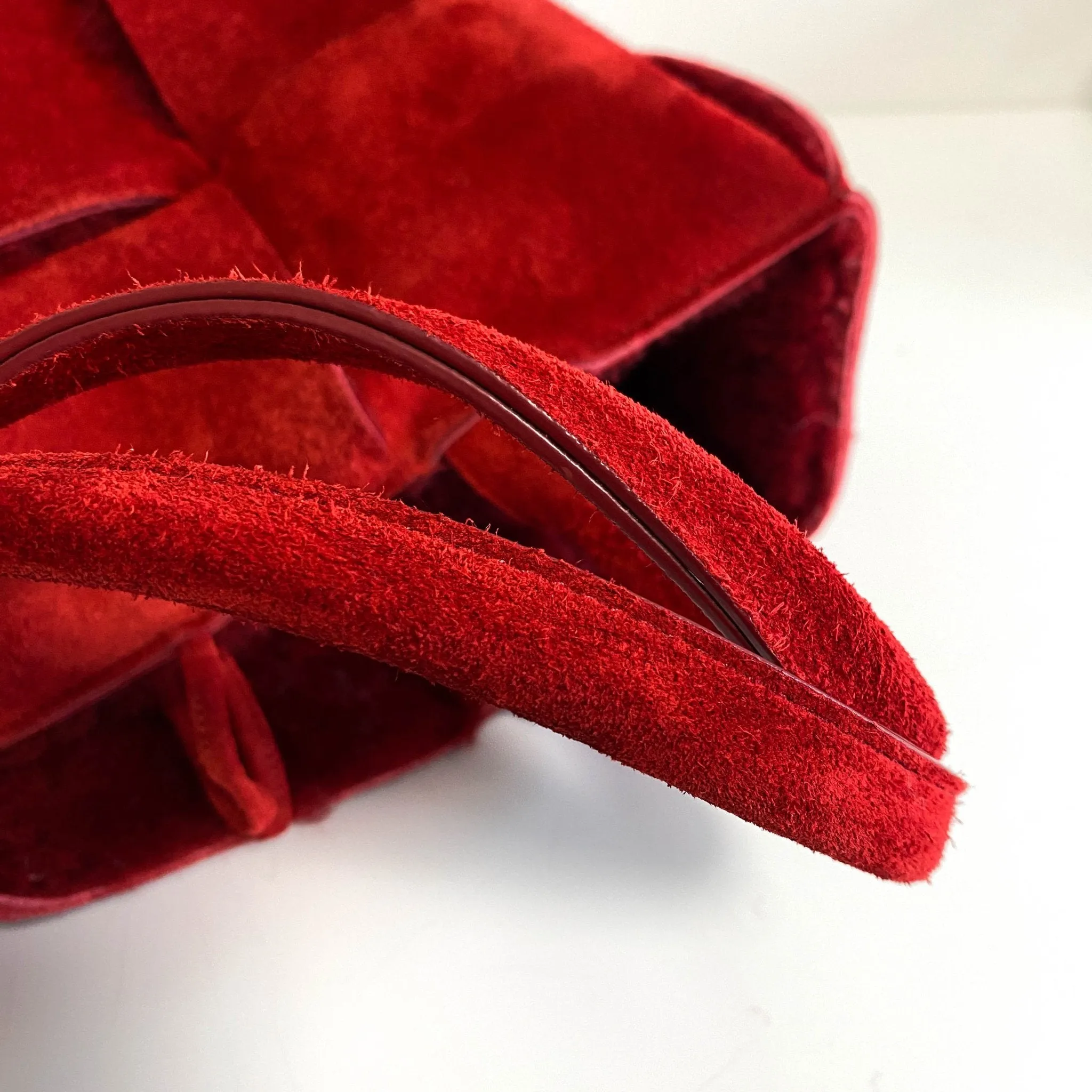 Arco Tote Red Suede Leather / Fur Handbag