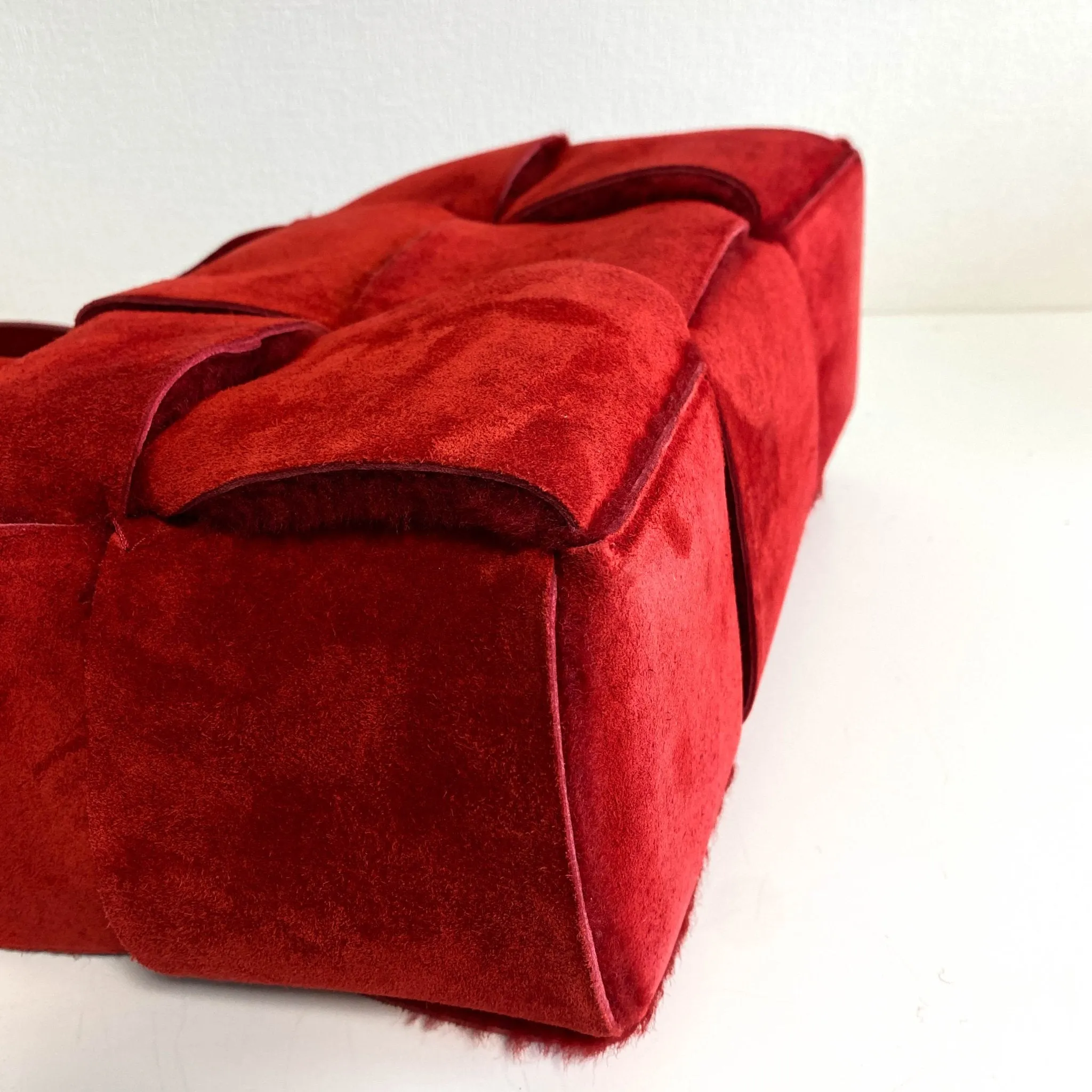Arco Tote Red Suede Leather / Fur Handbag