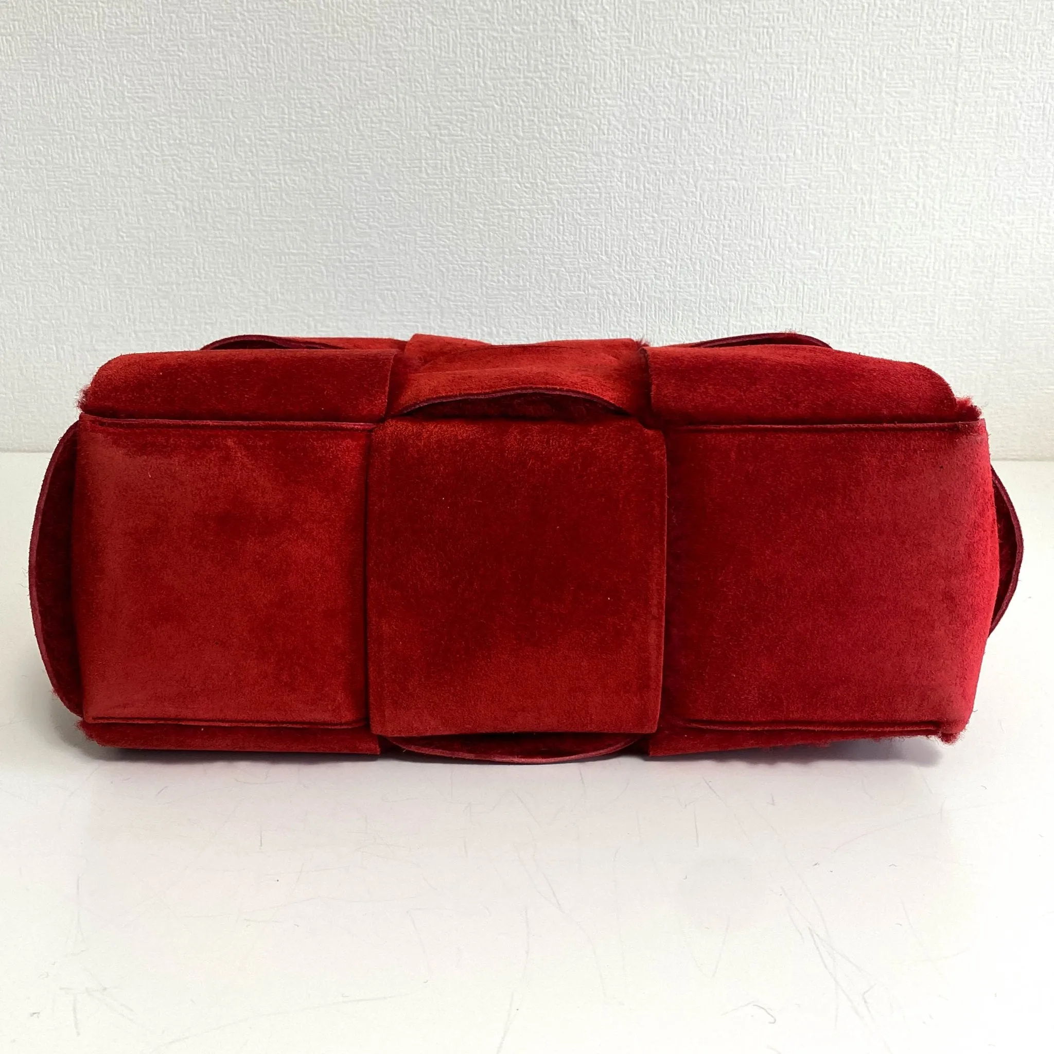 Arco Tote Red Suede Leather / Fur Handbag