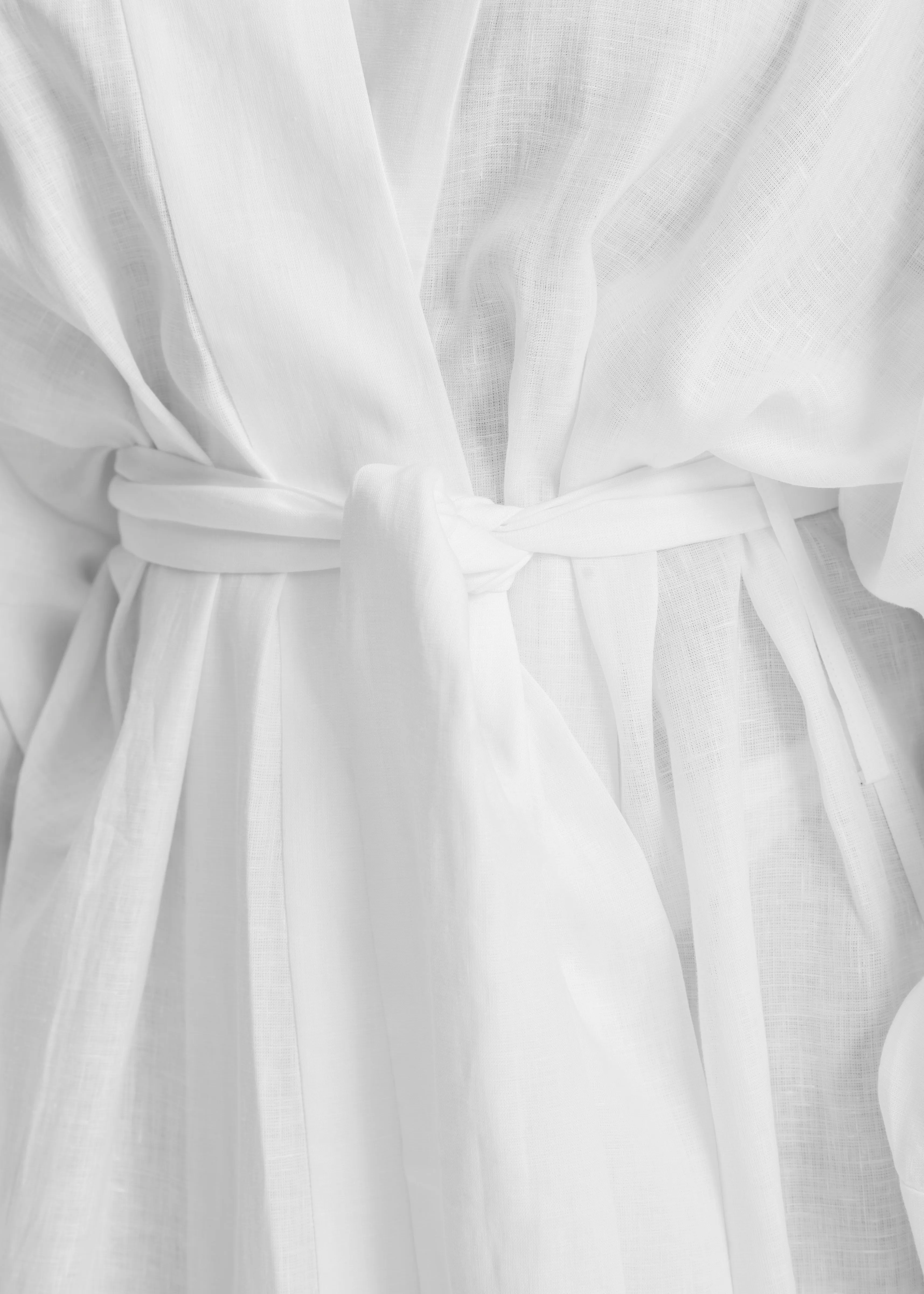 Athens Robe White Organic Linen