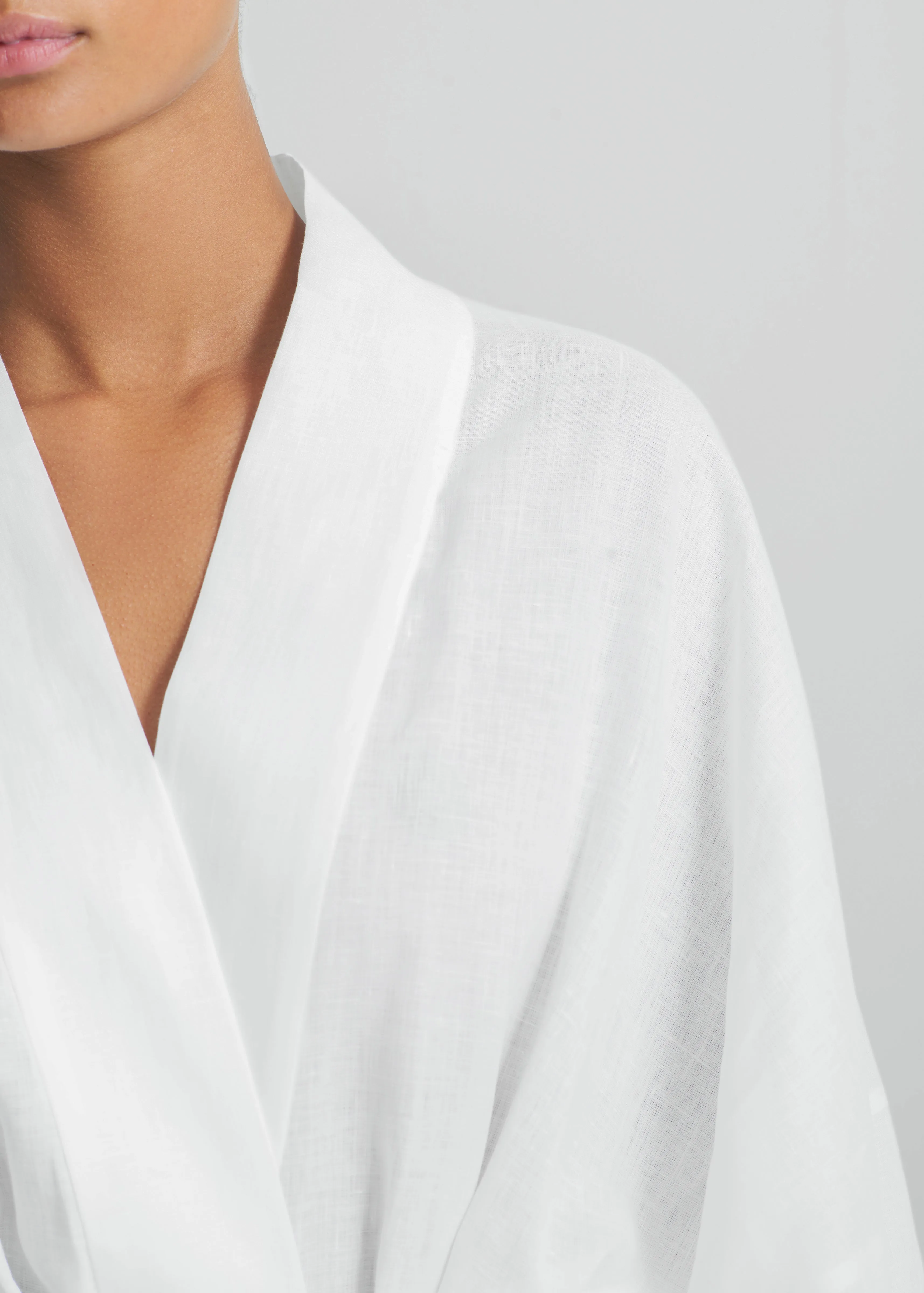 Athens Robe White Organic Linen