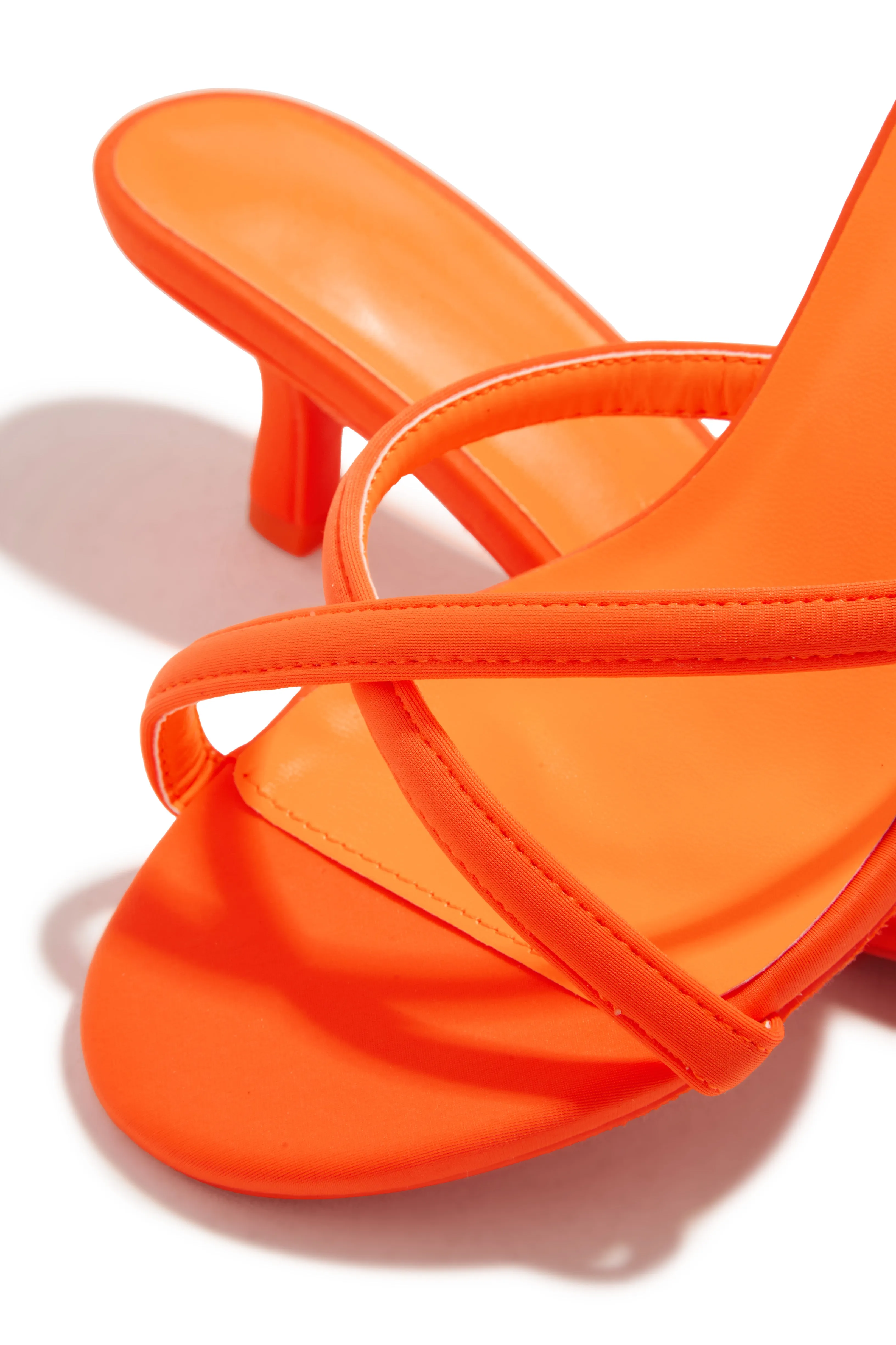 Aylina Kitten Heel Mules - Orange