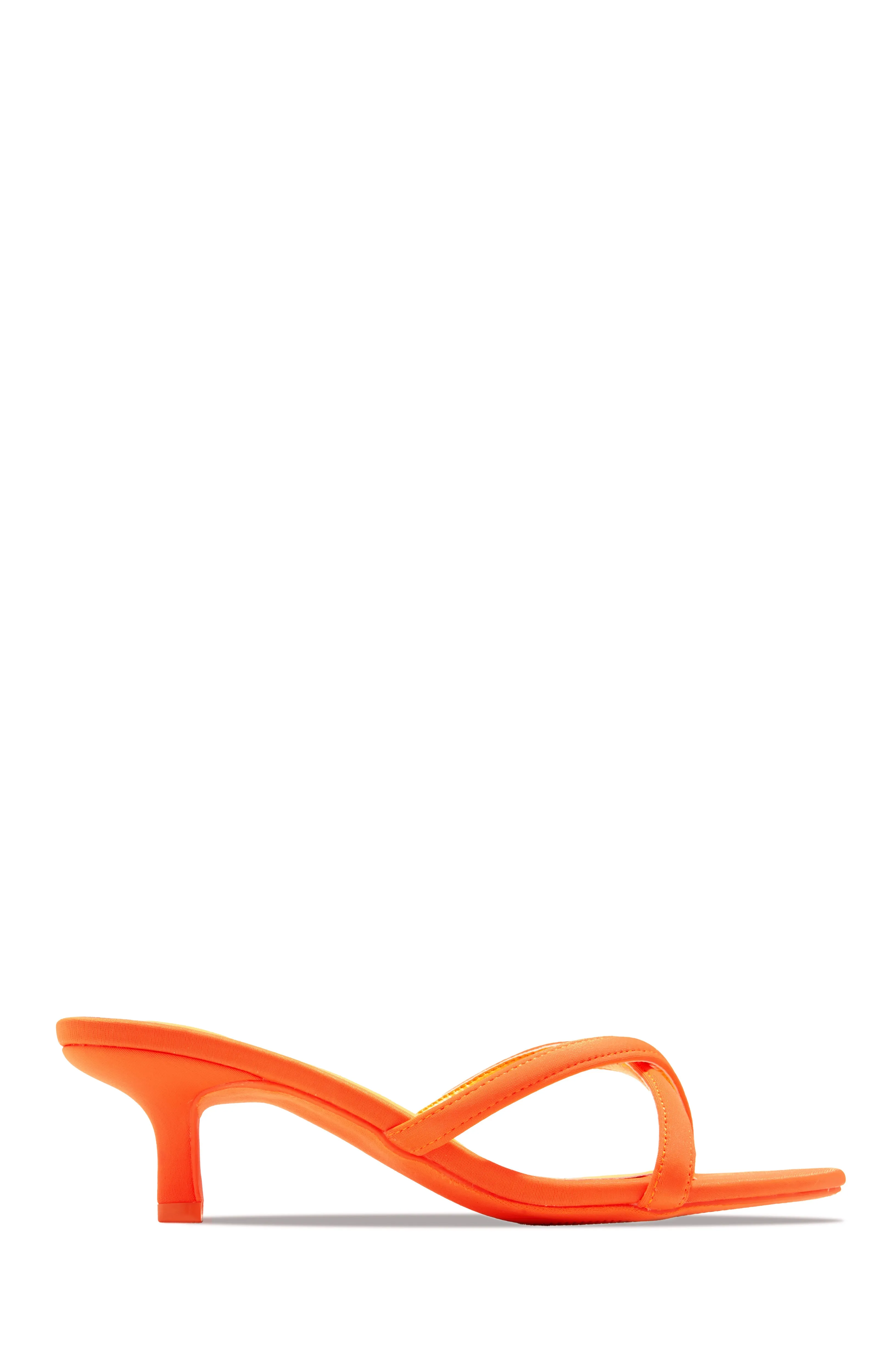 Aylina Kitten Heel Mules - Orange