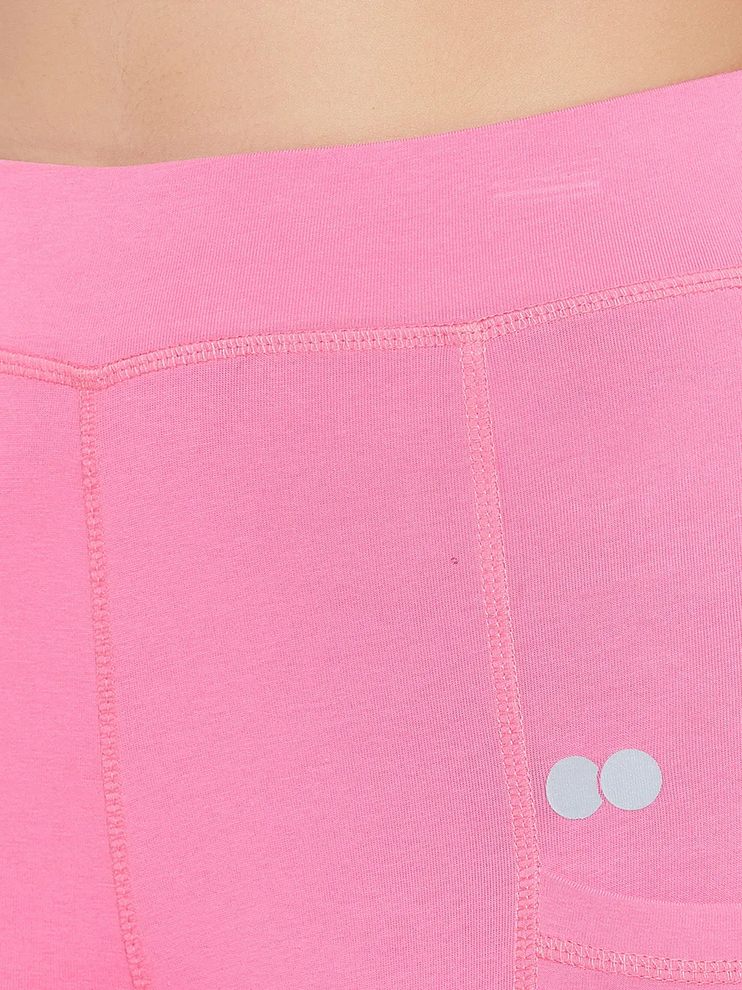 Baby Pink Snug Fit Active Ankle-Length Tights