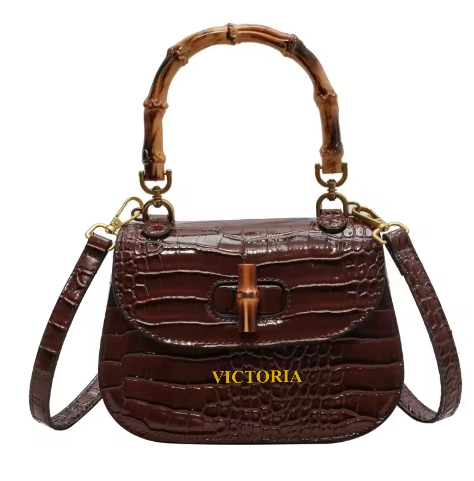 Bamboo Croco Handbag