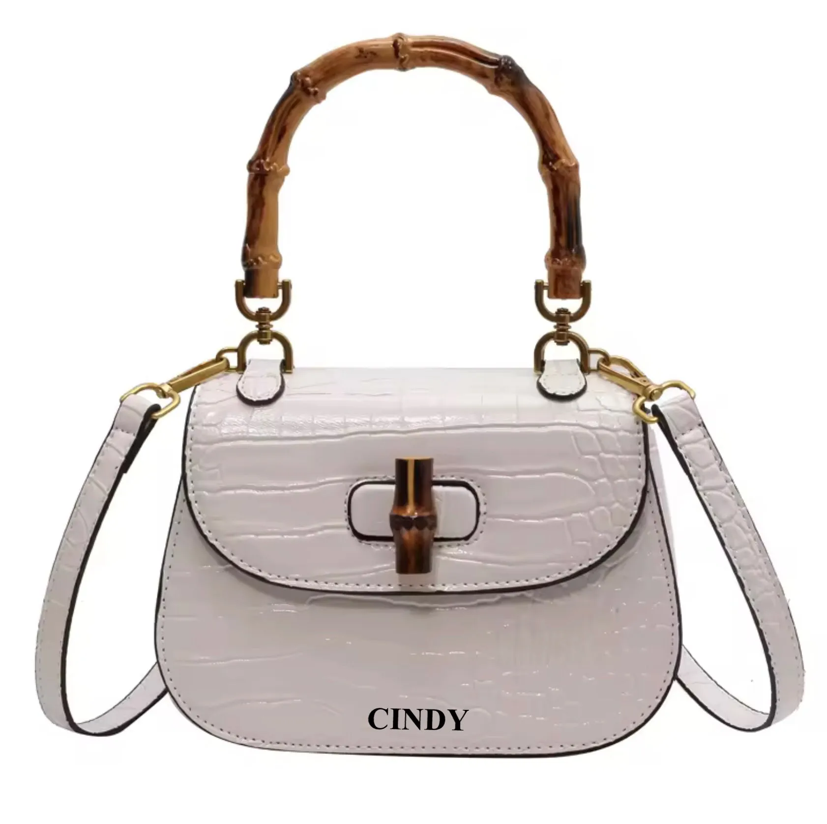 Bamboo Croco Handbag