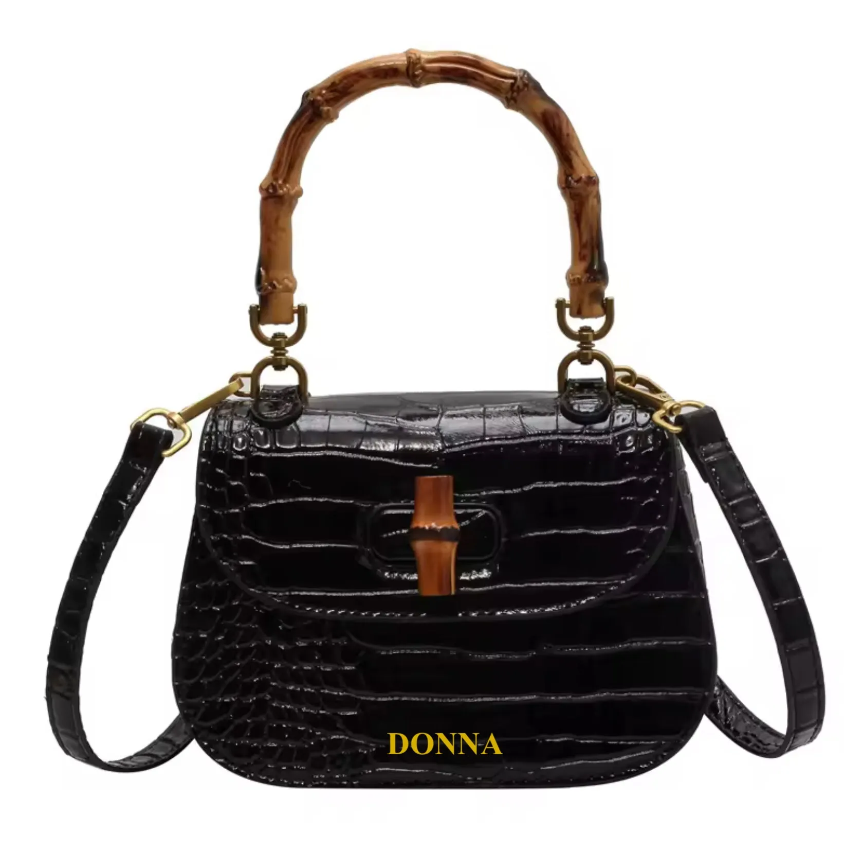 Bamboo Croco Handbag