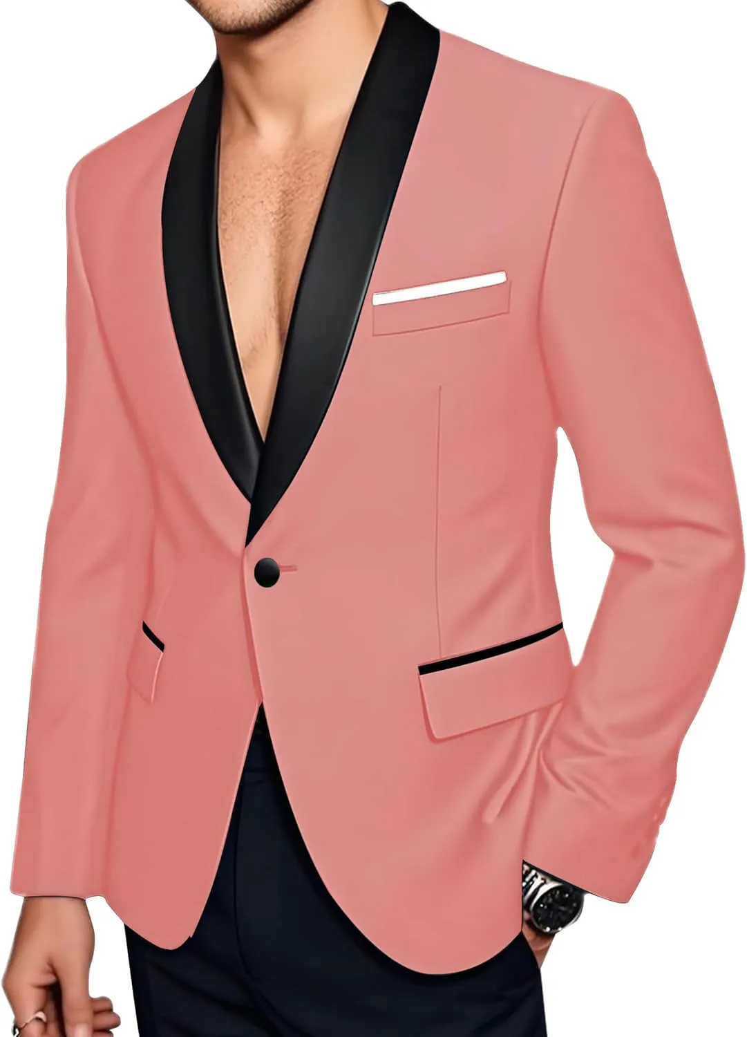 Barry.Wang Blazer for Men Paisley Sport Coat Lightweight Suit Jacket Regular Tuxedo Flower Mardi Gras Carnival Gift