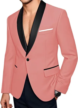 Barry.Wang Blazer for Men Paisley Sport Coat Lightweight Suit Jacket Regular Tuxedo Flower Mardi Gras Carnival Gift