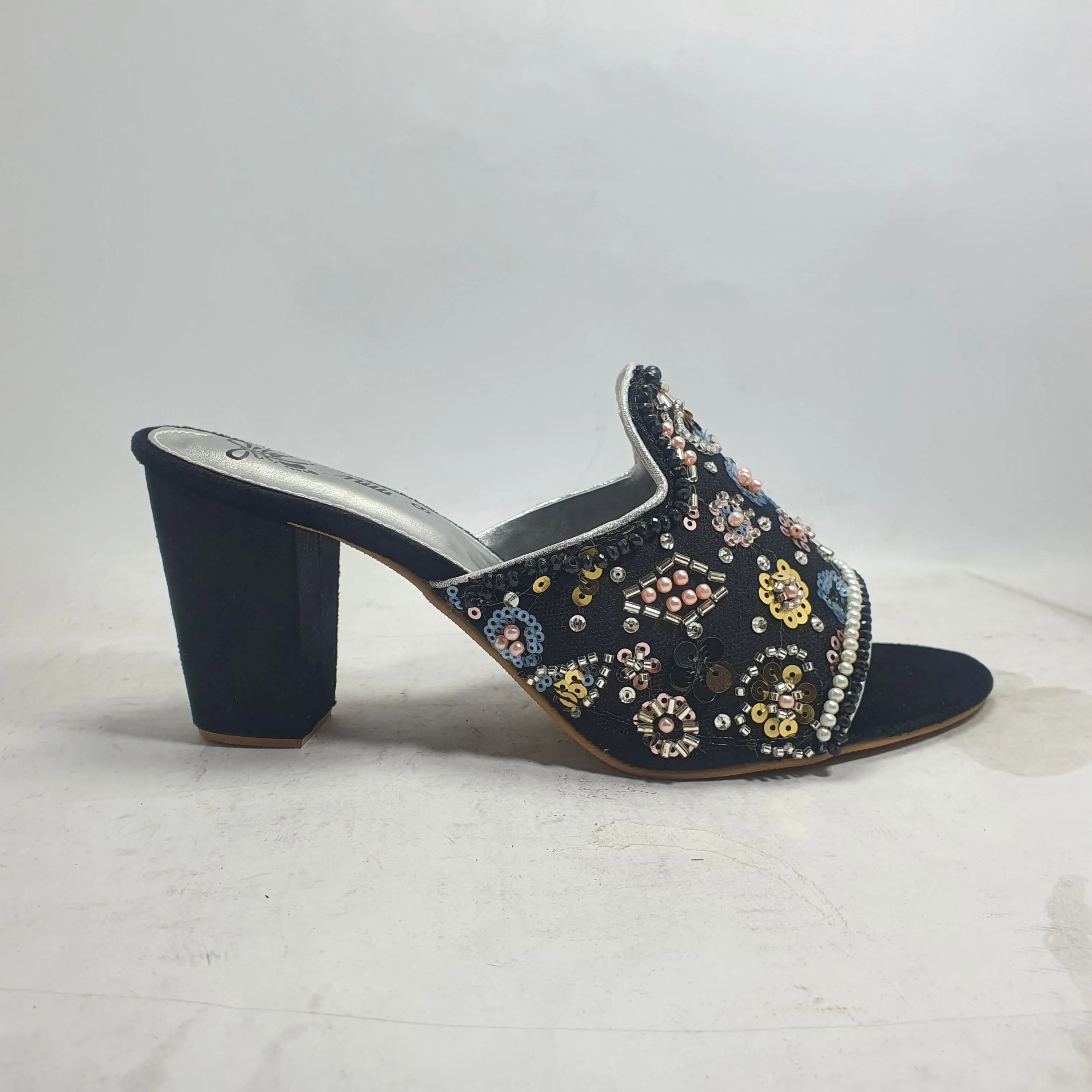 Black | Fancy Heel Slipper for women