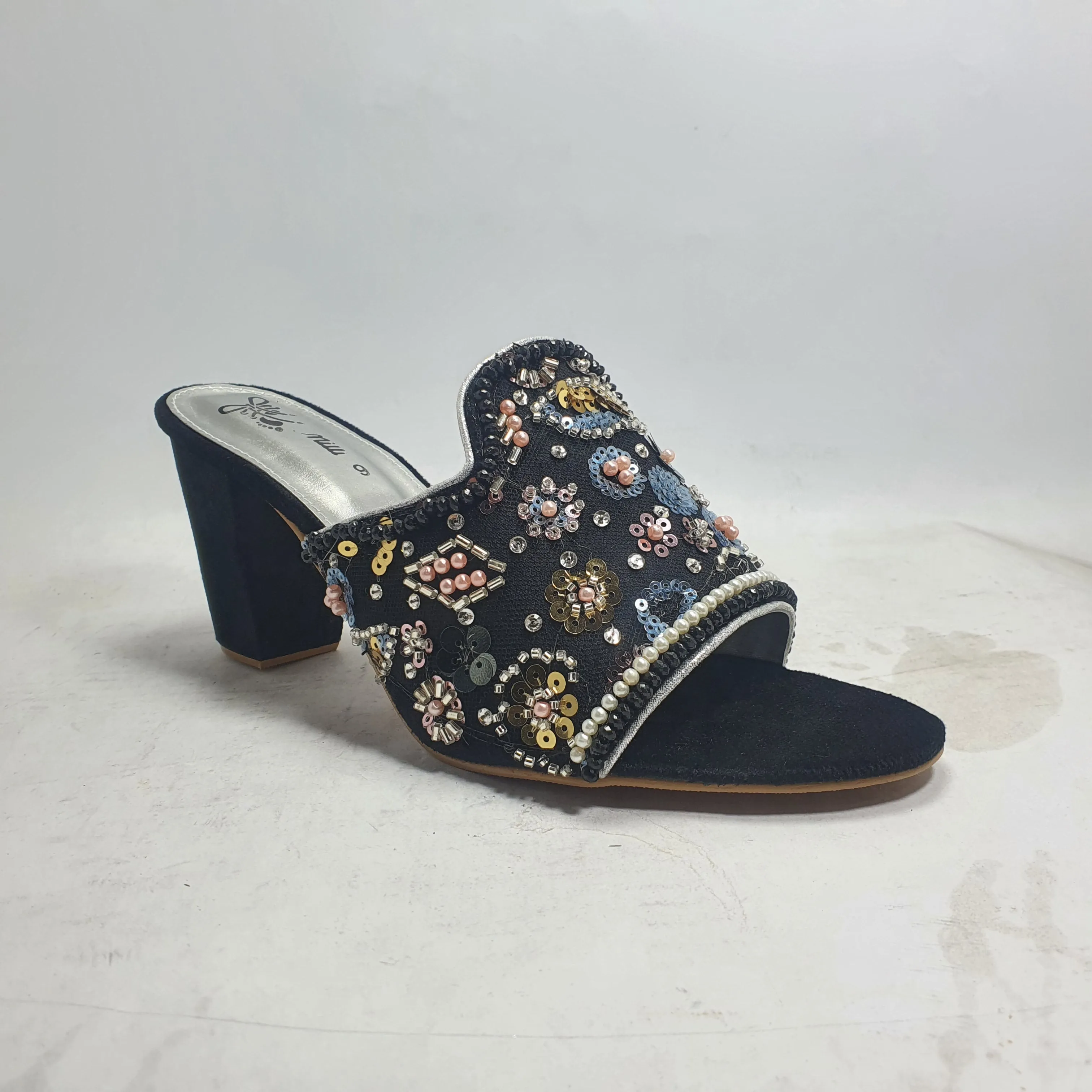 Black | Fancy Heel Slipper for women