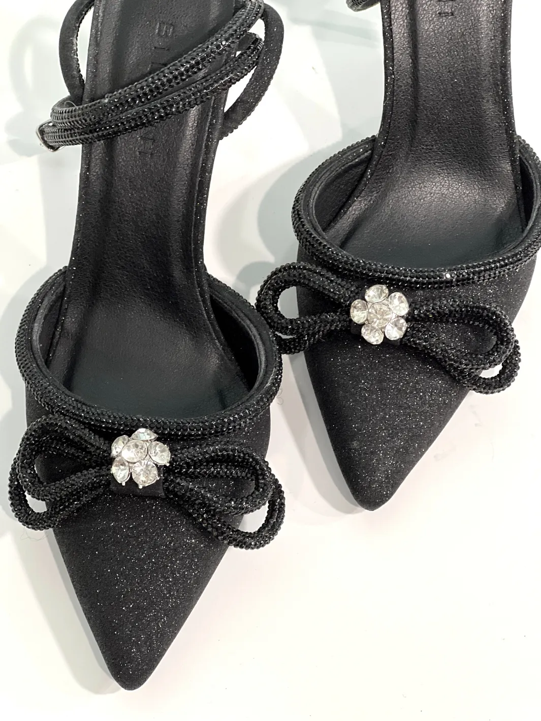 Black Glitter Heels