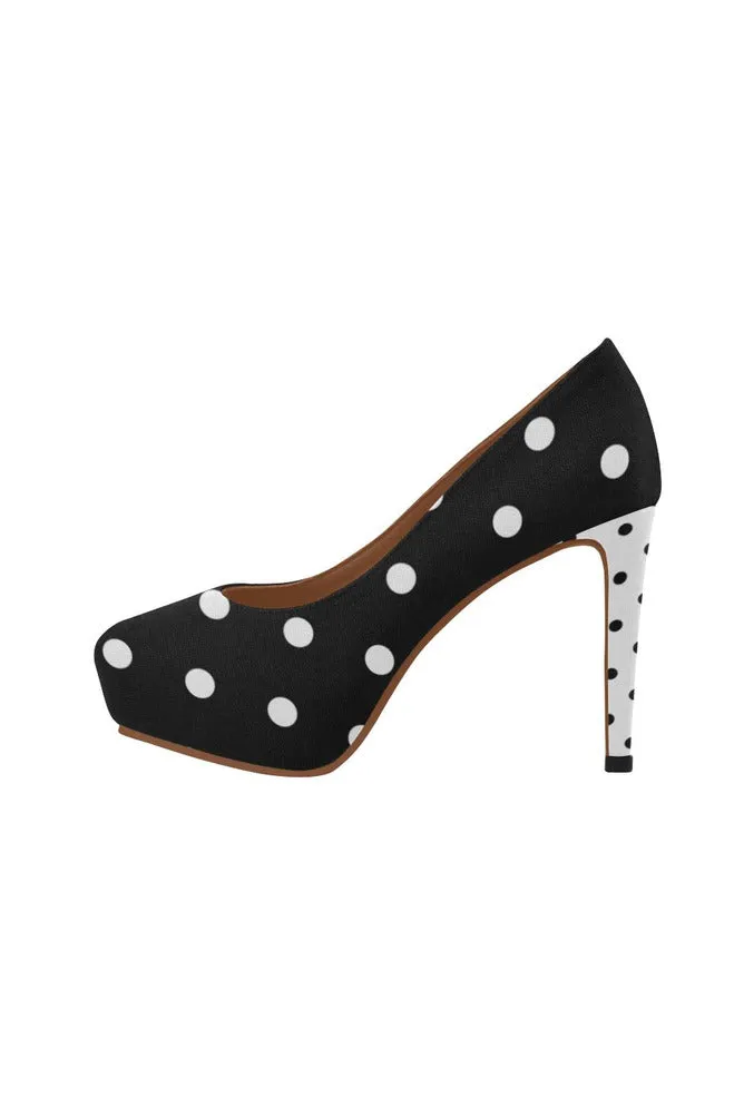 Black Polka Dot Women's High Heels