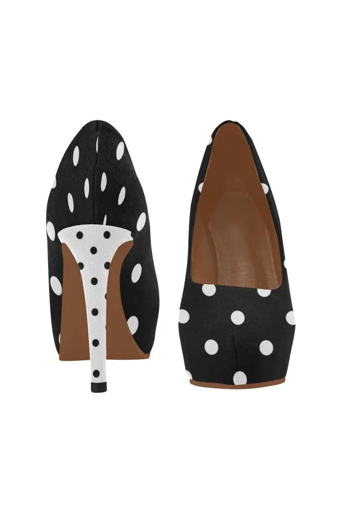 Black Polka Dot Women's High Heels