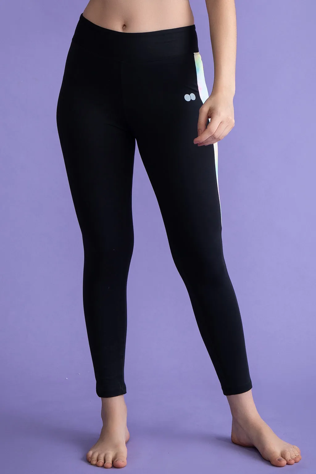 Black Snug-Fit Active Ankle-Length Tights