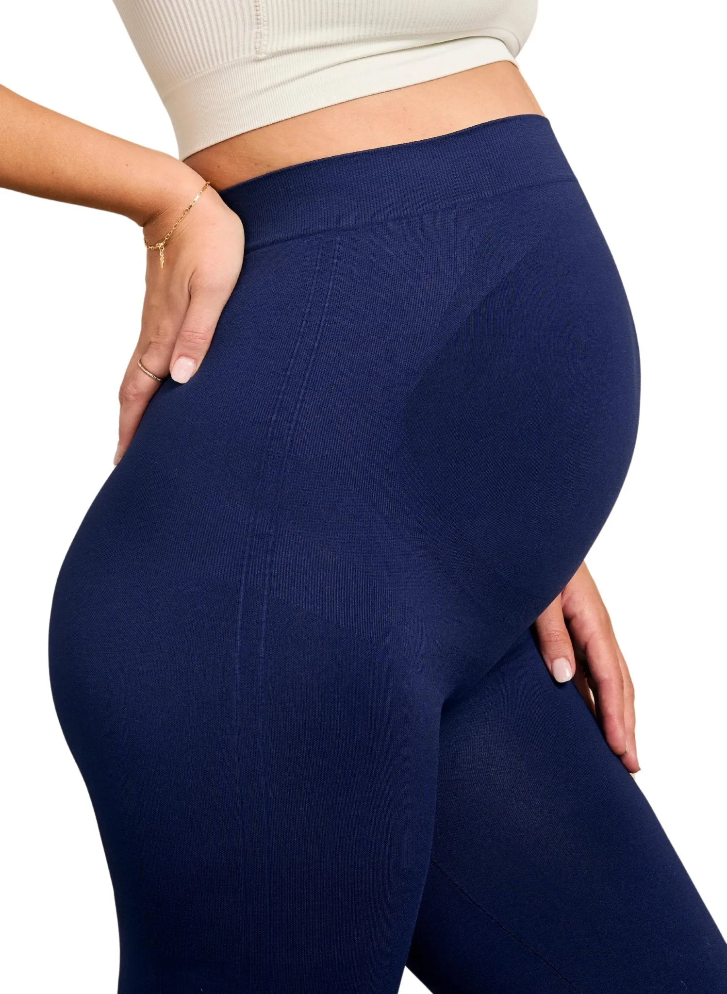 BLANQI Maternity Belly Support Leggings - Royale Blue