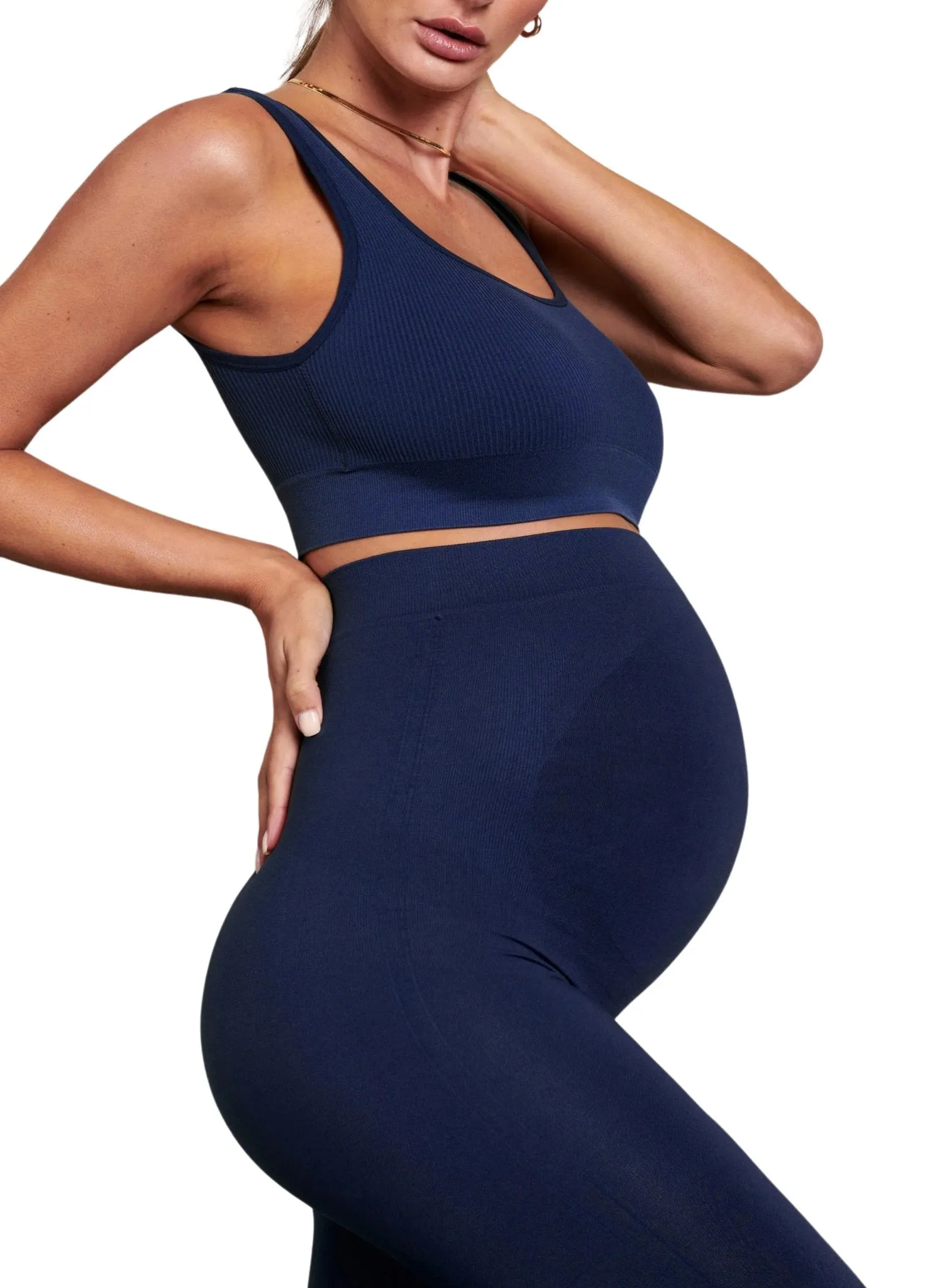BLANQI Maternity Belly Support Leggings - Royale Blue