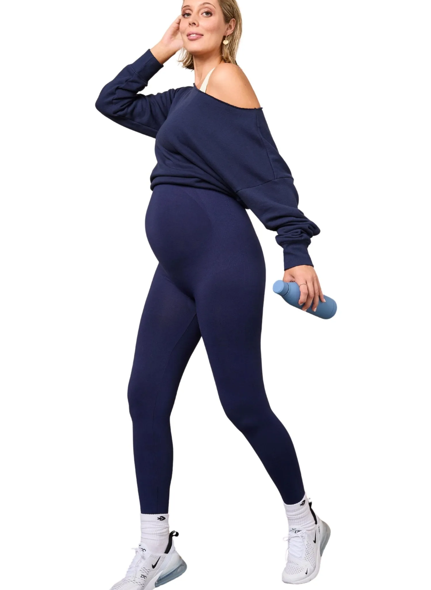 BLANQI Maternity Belly Support Leggings - Royale Blue