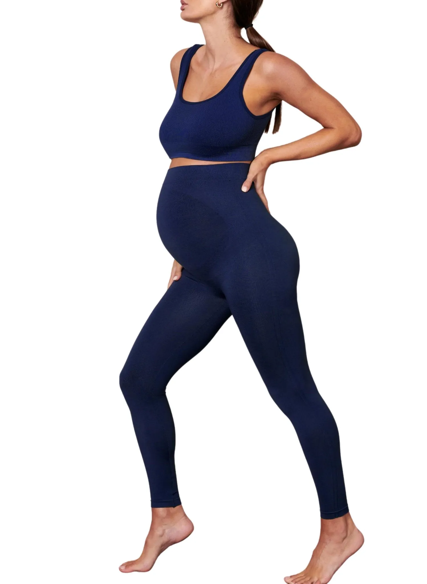 BLANQI Maternity Belly Support Leggings - Royale Blue