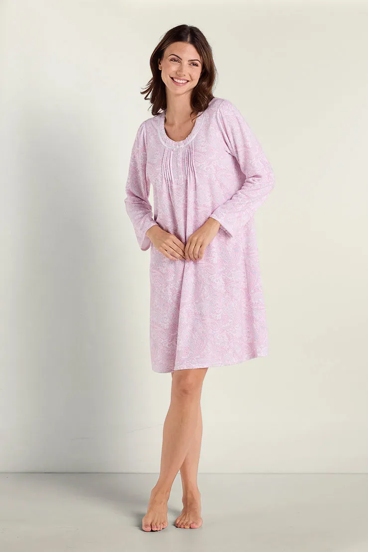 Brushed Honeycomb Short Nightgown
