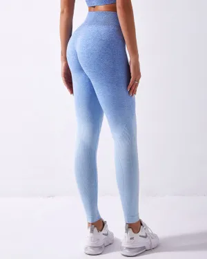 Calico Ombre Seamless Leggings - Blue
