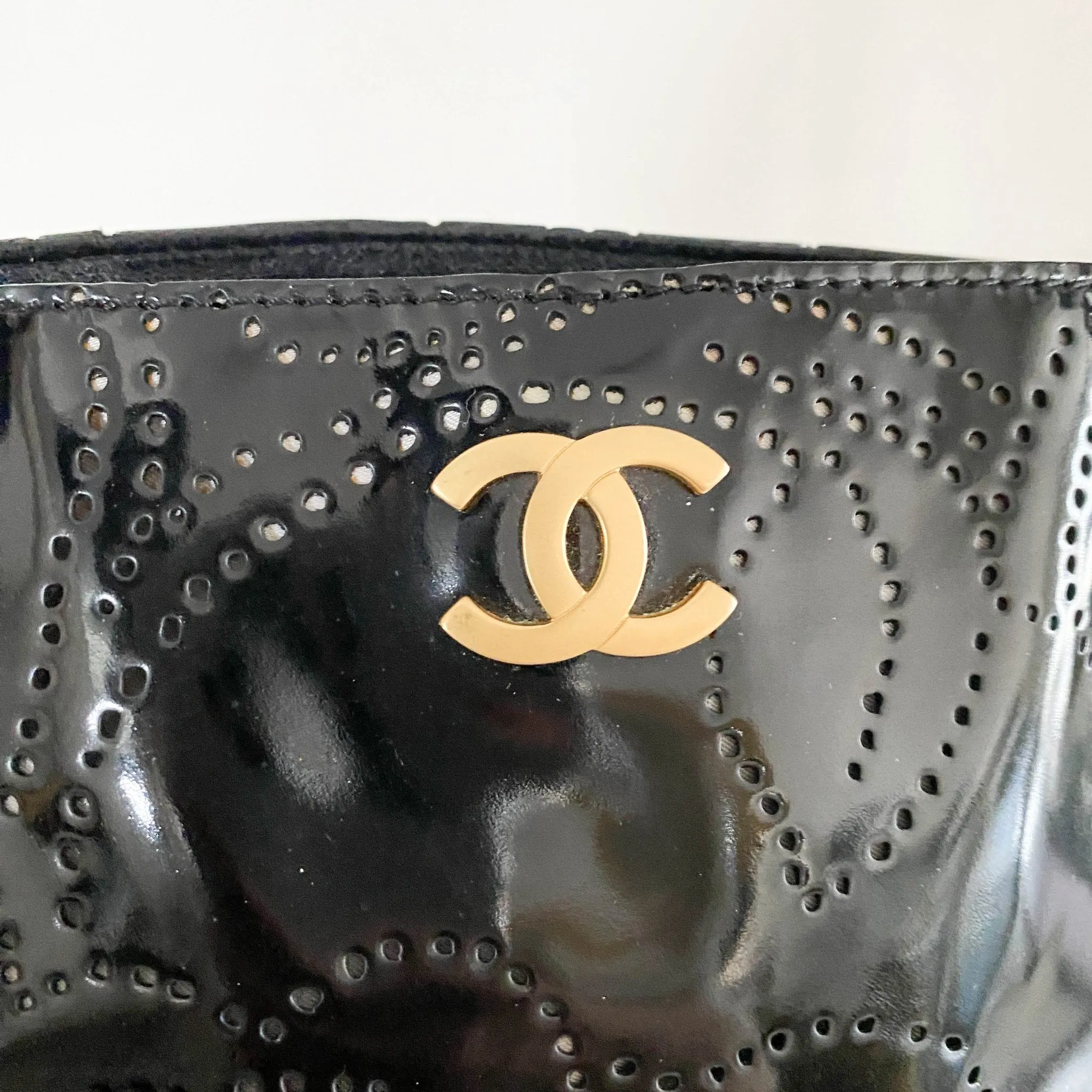 Camellia Patent Leather Black Tote Bag