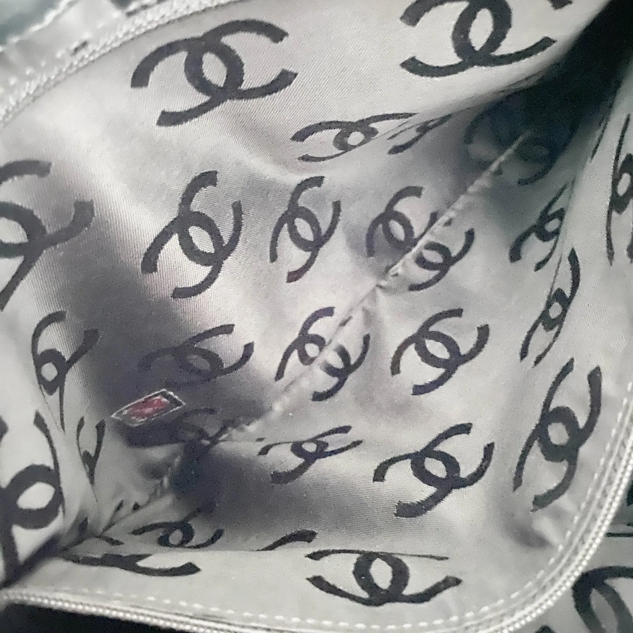 Camellia Patent Leather Black Tote Bag