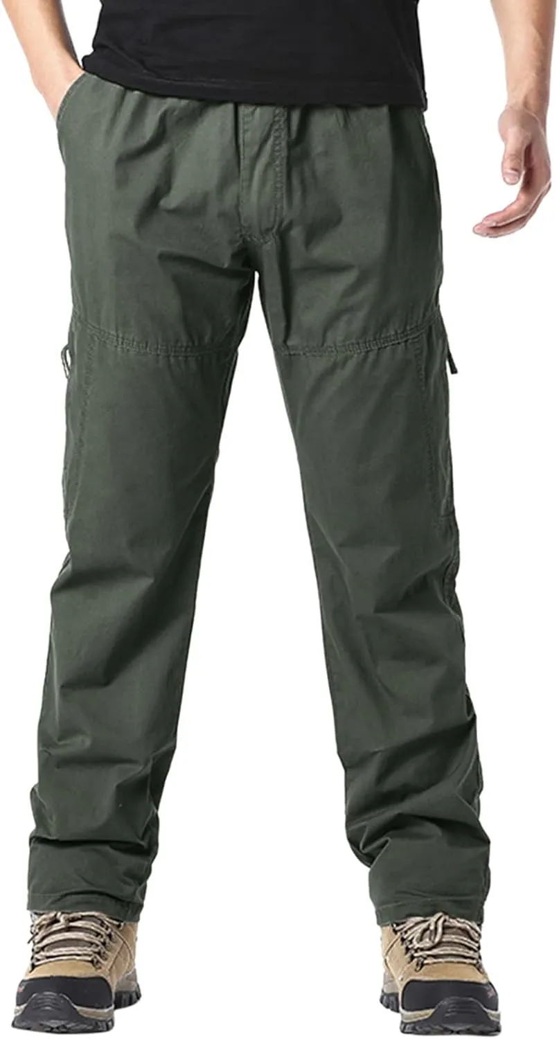 Cargo Pants for Men,Solid Long Pants Sweatpants Outdoor Multiple Pockets Pants Straight Type Fitness Trousers