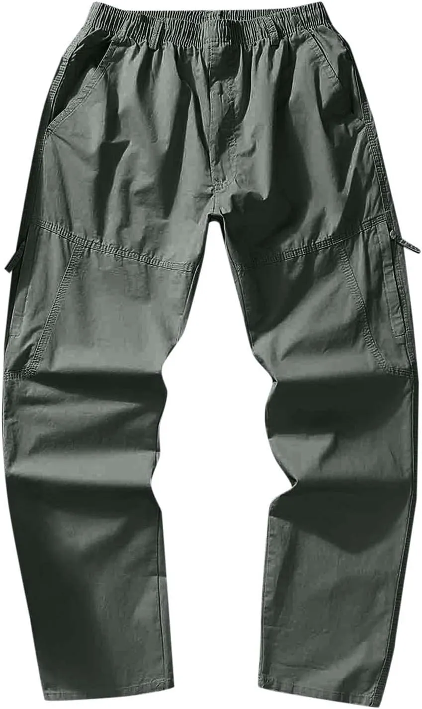 Cargo Pants for Men,Solid Long Pants Sweatpants Outdoor Multiple Pockets Pants Straight Type Fitness Trousers