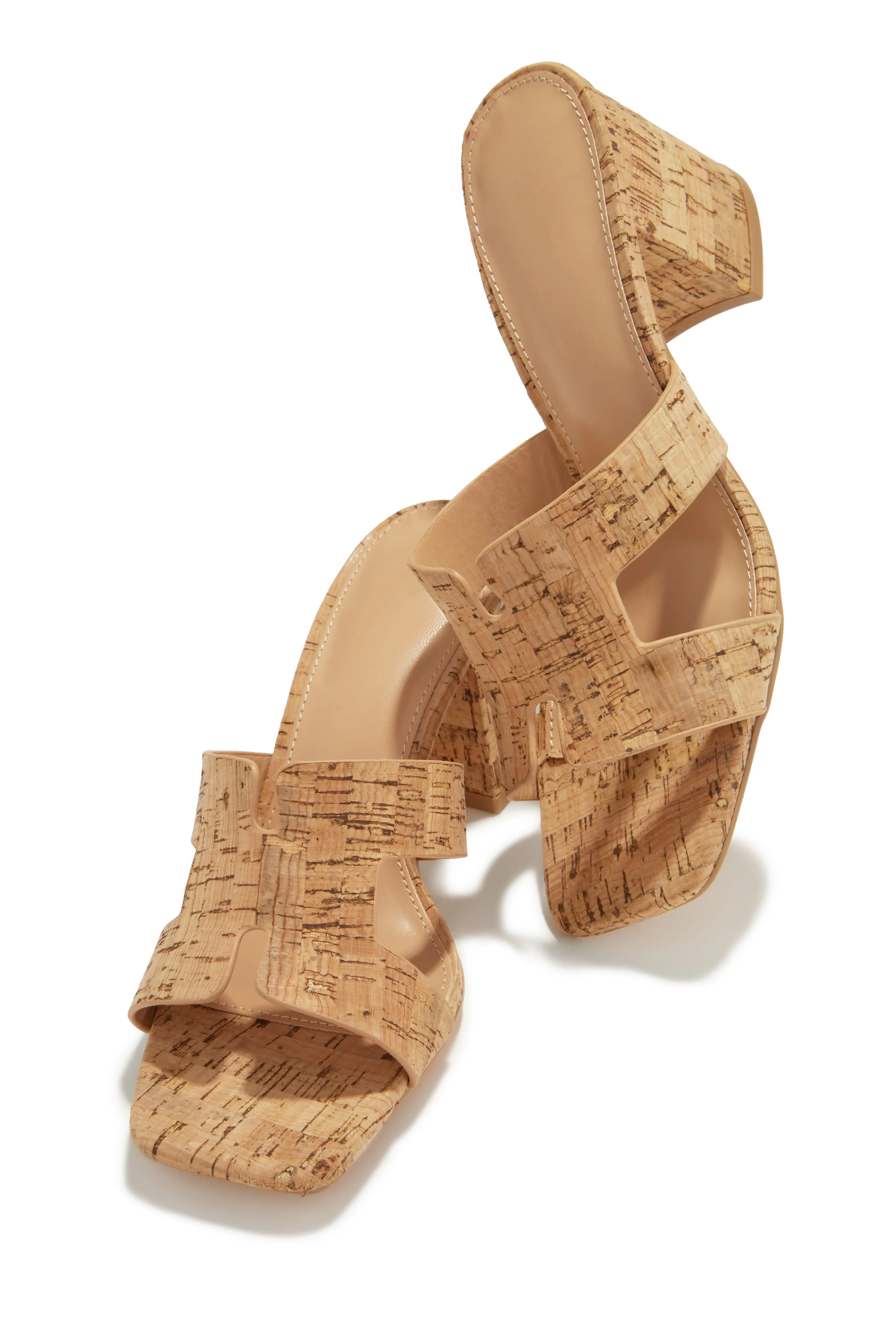 Carina Block Heel Mules - Cork