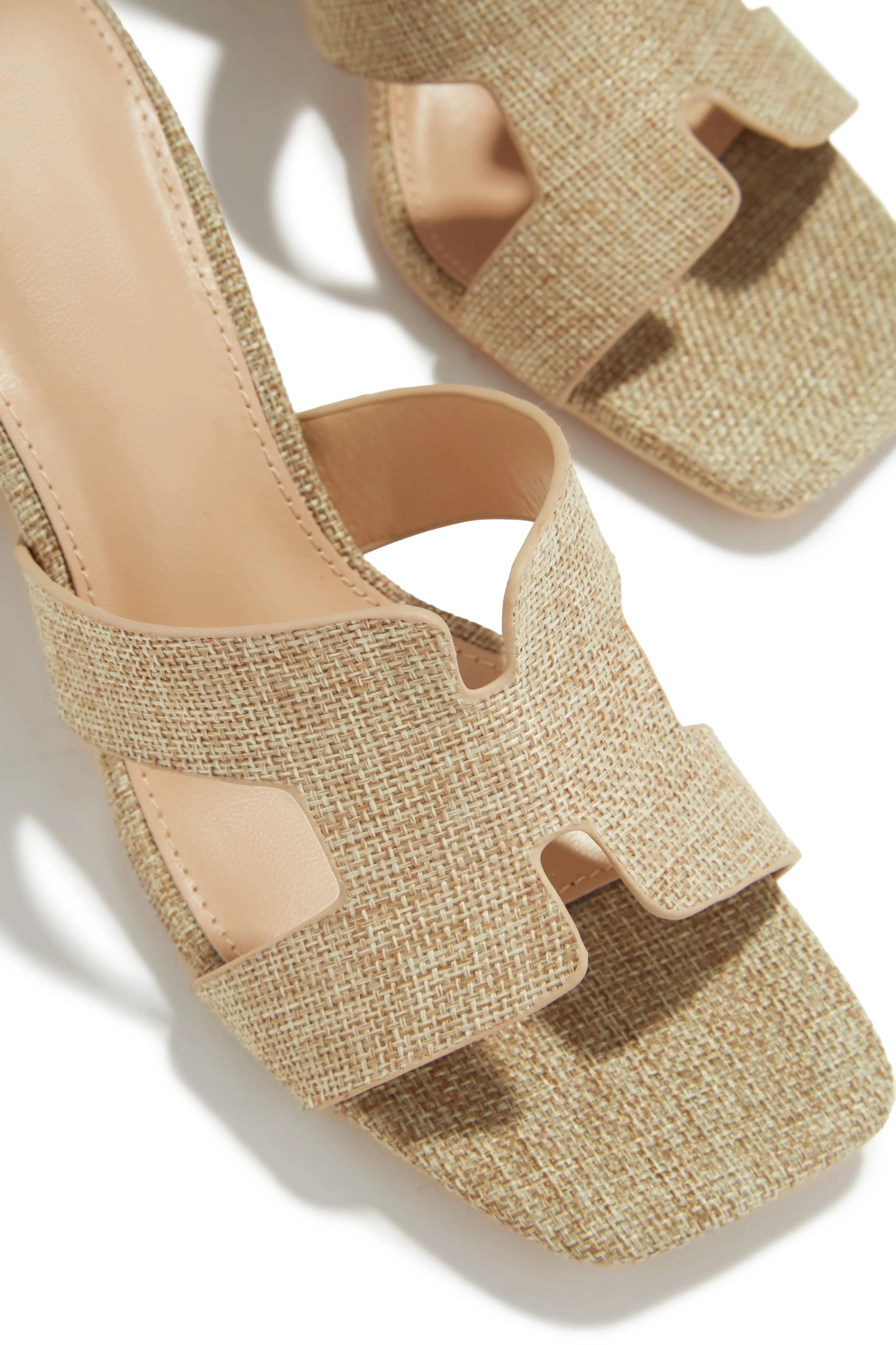 Carina Block Heel Mules - Natural