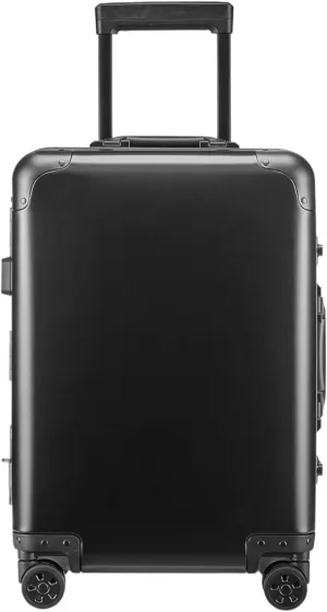 Carry-on Suitcase Luggage Aluminum Alloy Luggage Hard Shell Carry-Ons with Spinner Wheels Lightweight Suitcases Carry-on Suitcases Carry On Luggages,Black-20inch