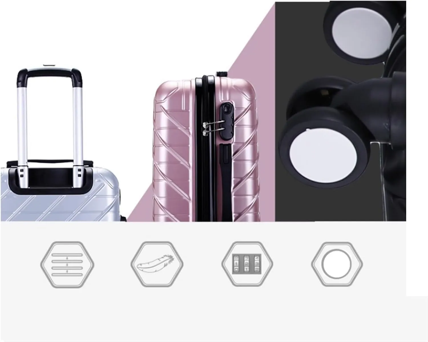 Carry-on Suitcase Luggage Carry On Luggage With Spinner Wheels Luggage Travel Suitcase Hardshell Lightweight Carry-on Suitcases Carry On Luggages (Color : Black, Size : 20inch)