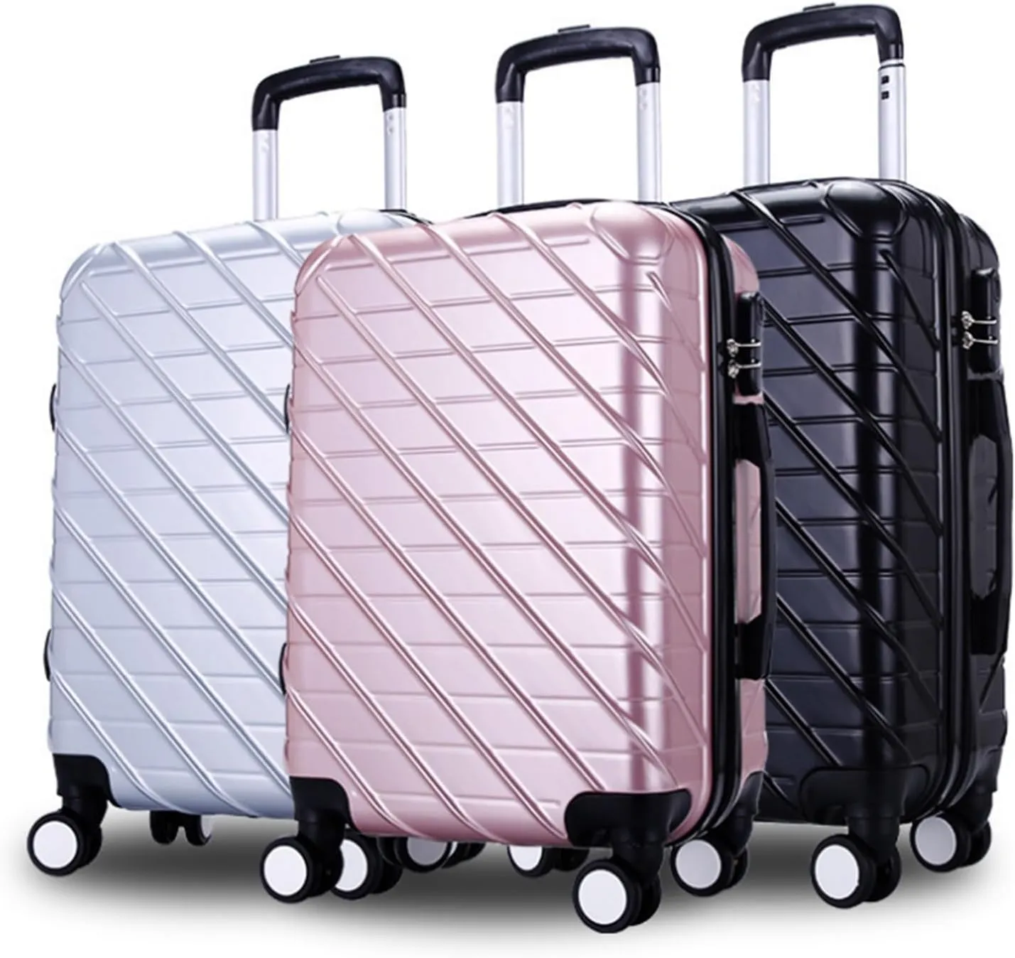 Carry-on Suitcase Luggage Carry On Luggage with Spinner Wheels Luggage Travel Suitcase Hardshell Lightweight Carry-on Suitcases Carry On Luggages,Roze-24inch