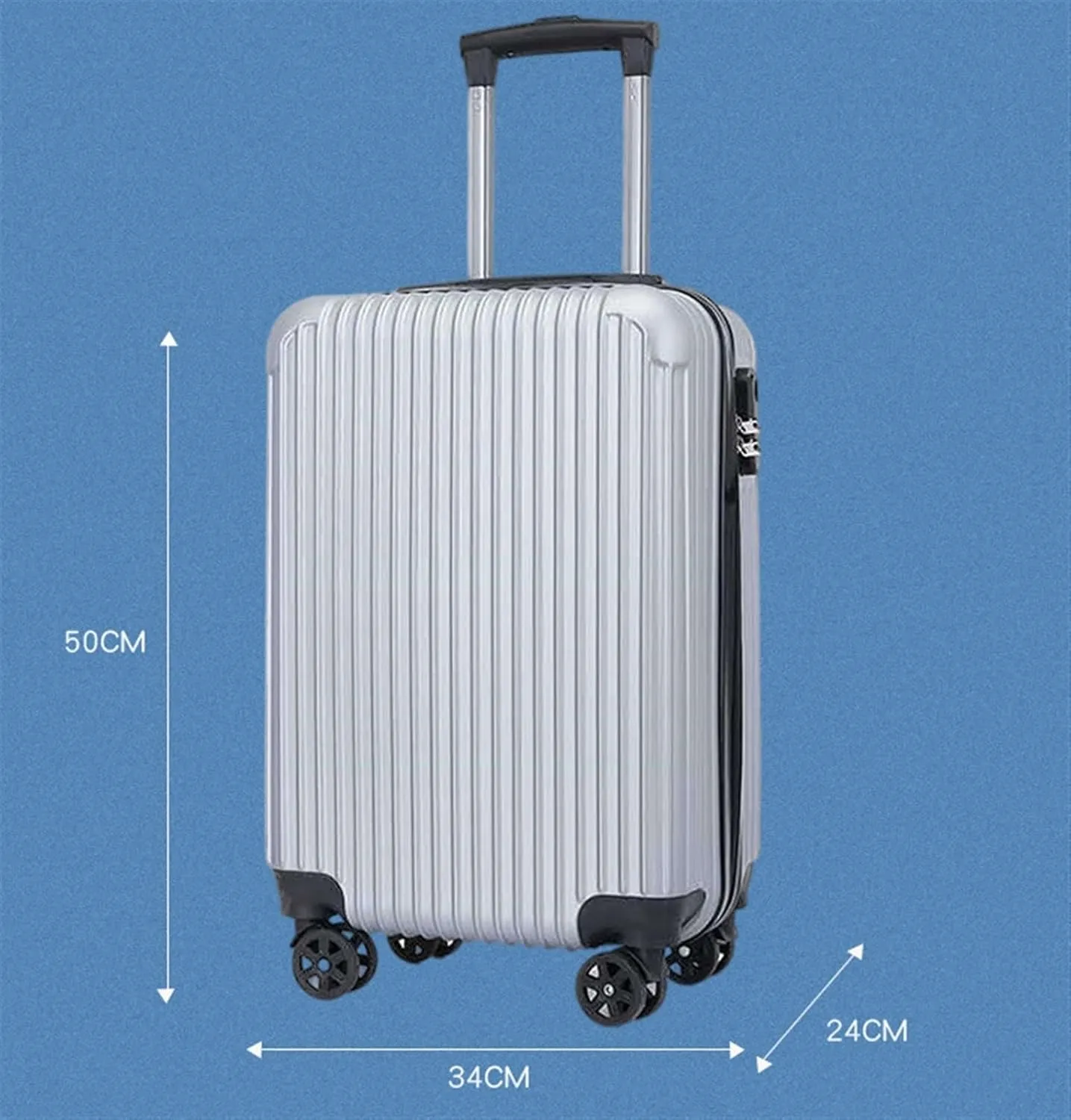Carry-on Suitcase Luggage Checked In Luggage Suitcase With Wheels Hard Case Luggage With Spinner Wheels Carry-on Suitcases Carry On Luggages (Color : A, Size : 20inch)