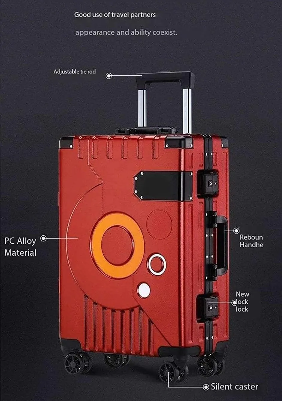 Carry-on Suitcase Luggage Hardside Luggage With TSA Lock Spinner Aluminum Frame Trolley Case Universal Wheel Carry-on Suitcases Carry On Luggages (Color : E, Size : 22 inch)