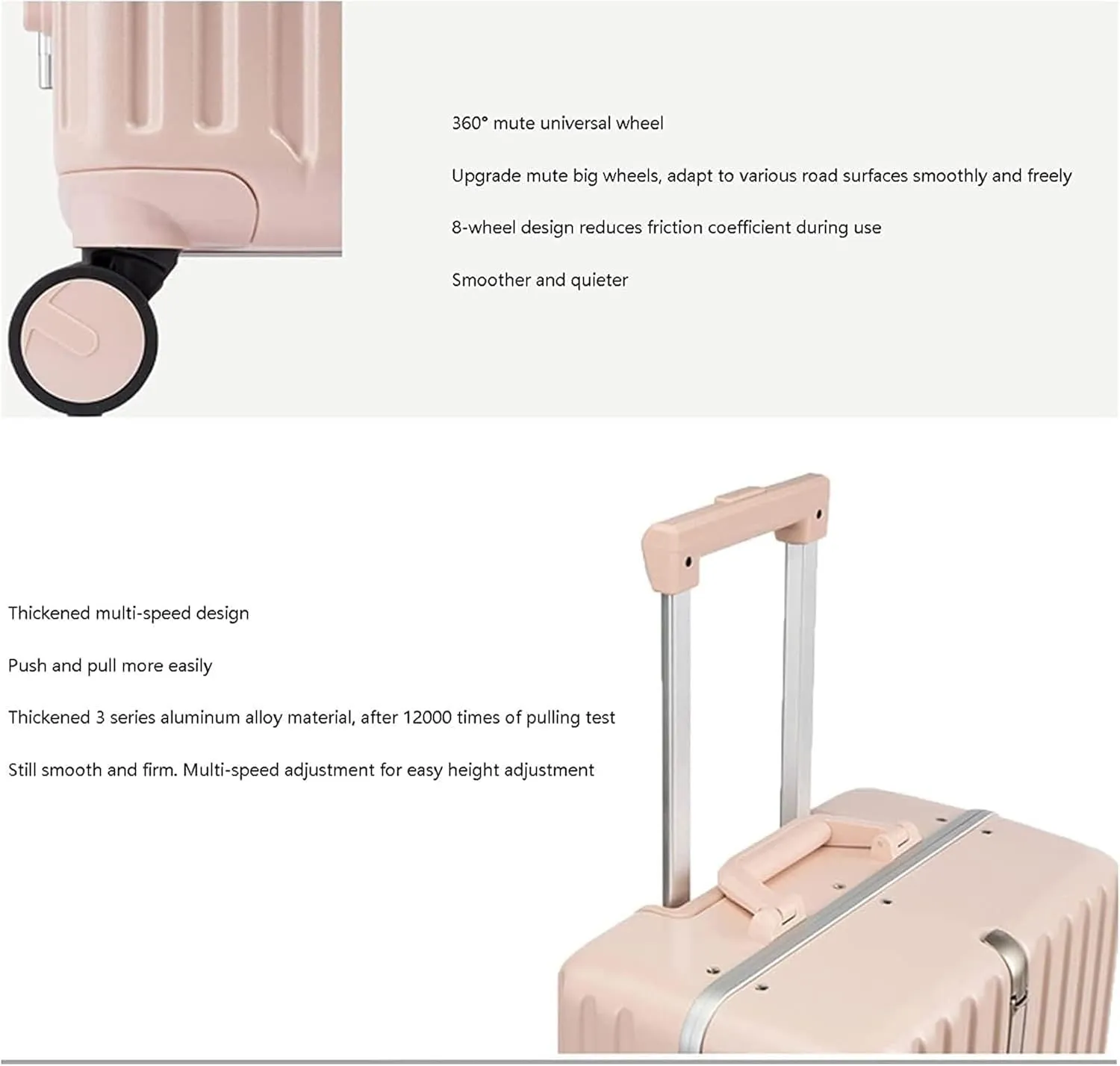 Carry-on Suitcase Luggage Lightweight and Tough Cabin Suitcase Lightweight Carry-on Hand Luggage 4 Spinner Carry-on Suitcases Carry On Luggages, 28 inches, White,White-20 inches