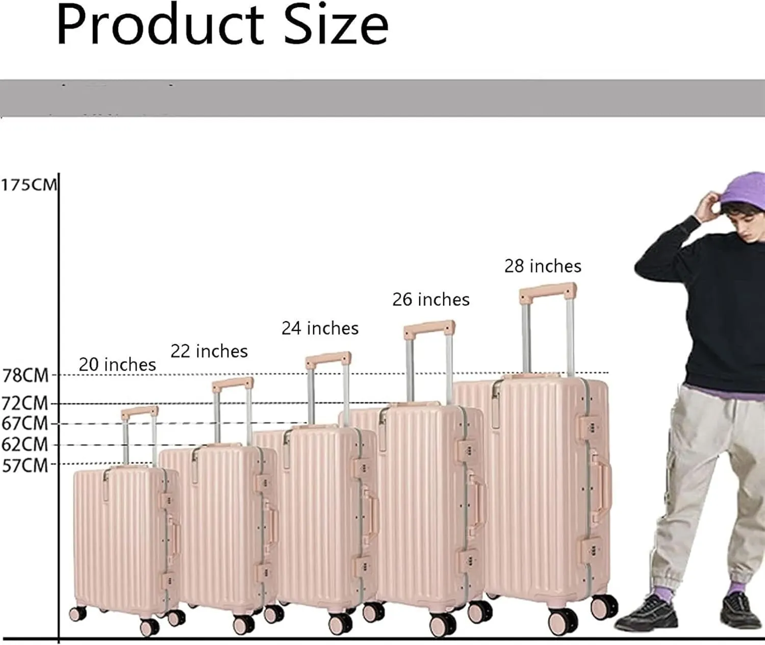 Carry-on Suitcase Luggage Lightweight and Tough Cabin Suitcase Lightweight Carry-on Hand Luggage 4 Spinner Carry-on Suitcases Carry On Luggages, 28 inches, White,White-20 inches