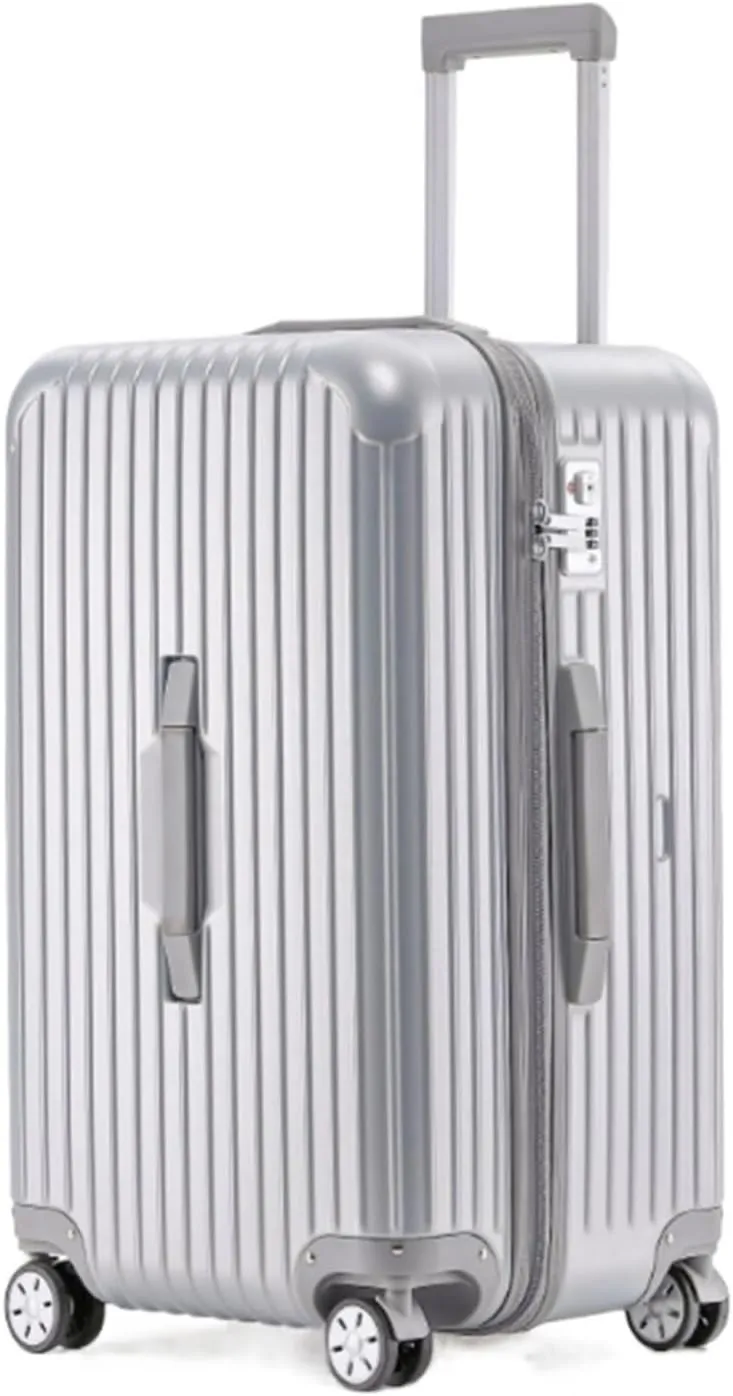 Carry-on Suitcase Luggage Luggage With TSA Lock, PC   ABS Case Luggage Suite Case With Spinner Wheels Lightweight Carry-on Suitcases Carry On Luggages (Color : Sliver, Size : 24 inch)
