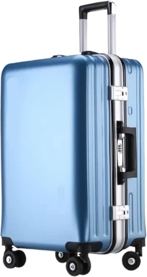 Carry-on Suitcase Luggage Suitcases Aluminum Frame Usb Rechargeable Luggage Hard Shell Suitcases With Wheels Carry-on Suitcases Carry On Luggages (Color : Blue, Size : 20inch)