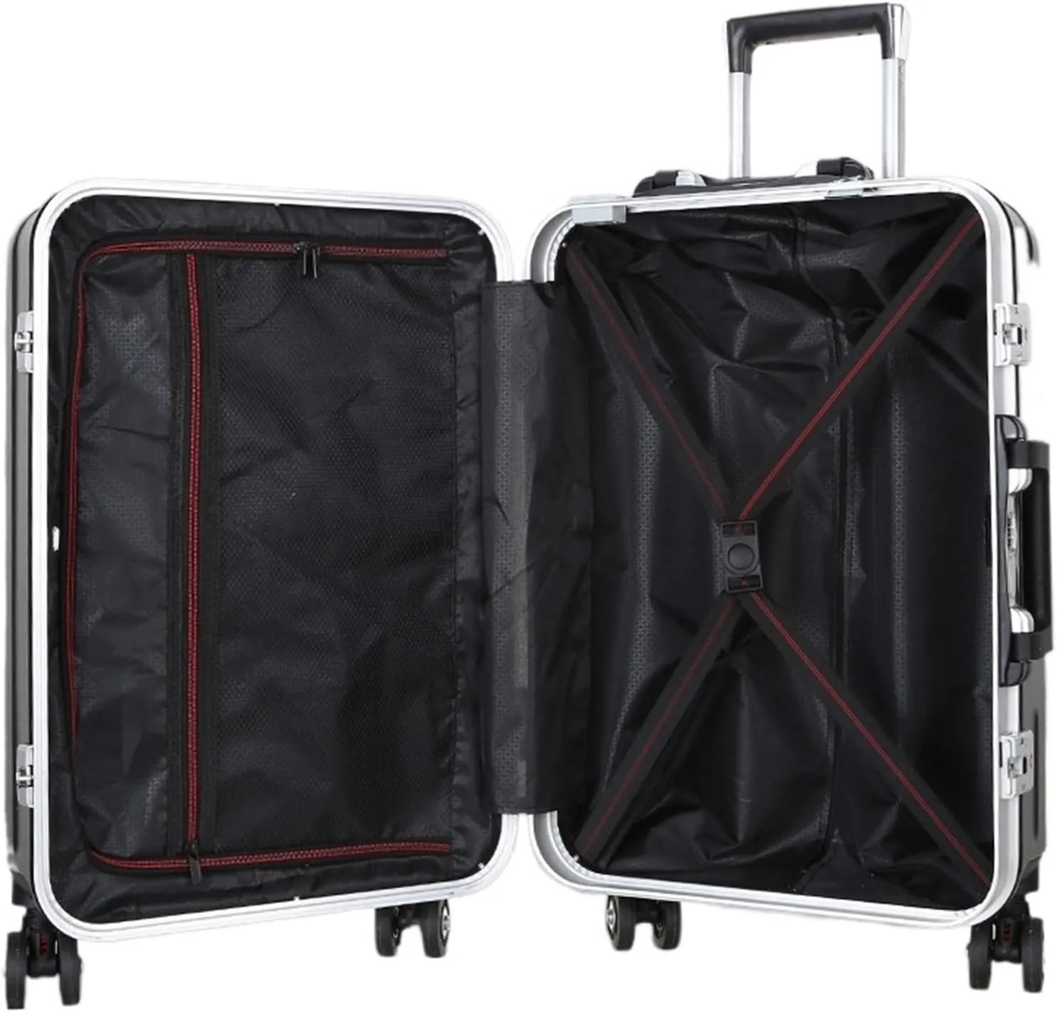 Carry-on Suitcase Luggage Suitcases Aluminum Frame Usb Rechargeable Luggage Hard Shell Suitcases With Wheels Carry-on Suitcases Carry On Luggages (Color : Blue, Size : 20inch)