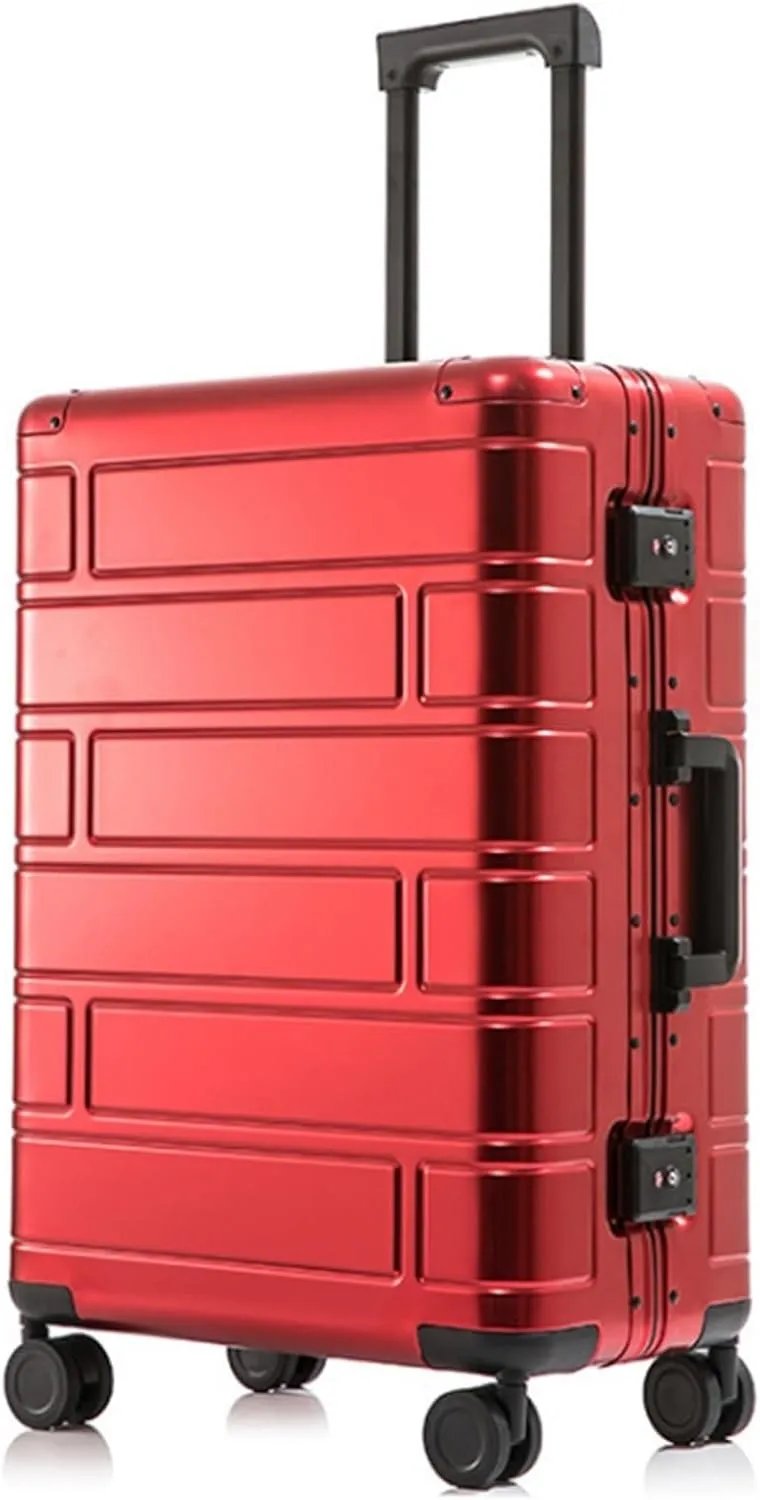Carry-on Suitcase Luggage Travel Case Hardshell Carry-on Luggage With Silent Airplane Spinner Wheels Suitcase Carry-on Suitcases Carry On Luggages (Color : Red, Size : 20inch)