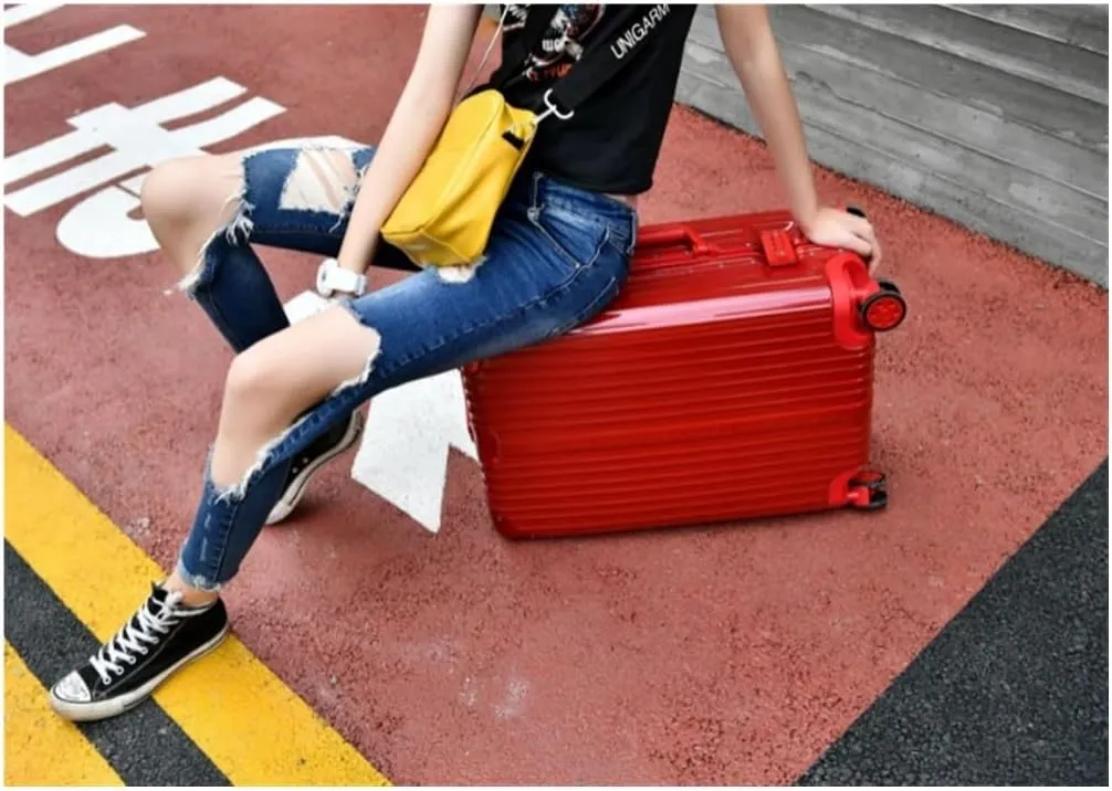 Carry-on Suitcase Luggage Travel Luggage Suitcase Spinner With Wheels,Hardside Carry On Suitcase For Travel Carry-on Suitcases Carry On Luggages (Color : Silver, Size : 24in)